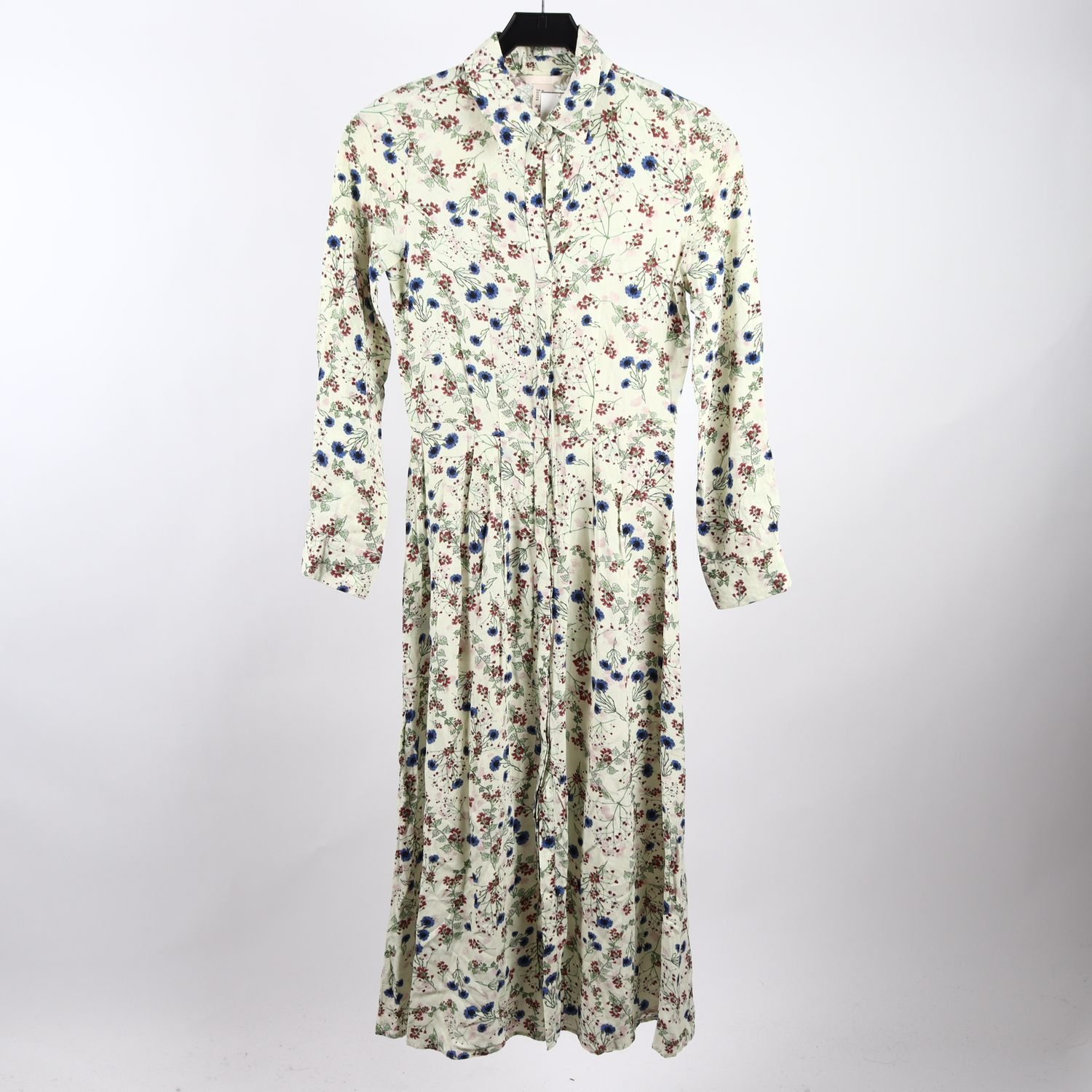 Klänning, H&M, blommig, vit, stl. 34