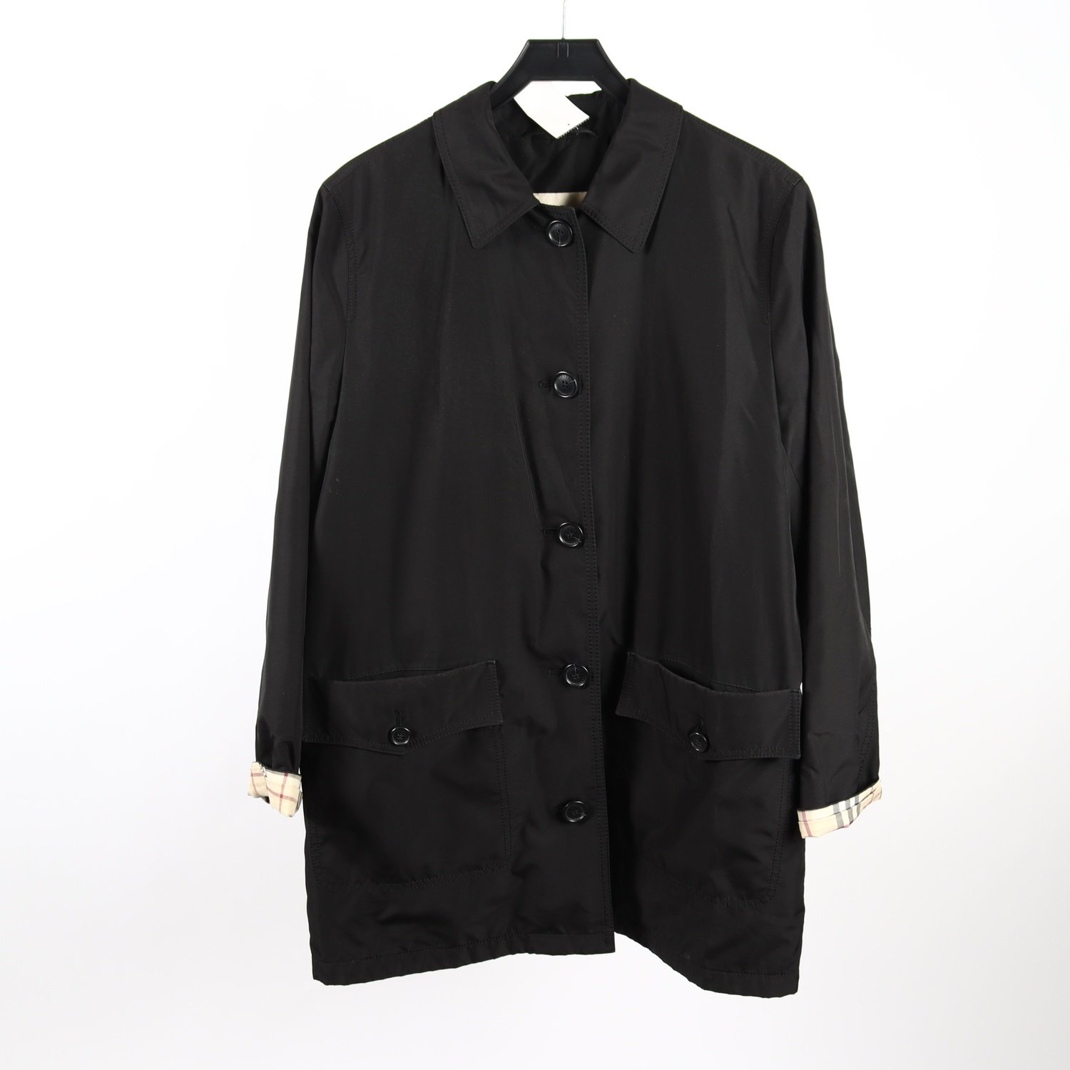 Vårkappa, Burberry, svart, stl. 40