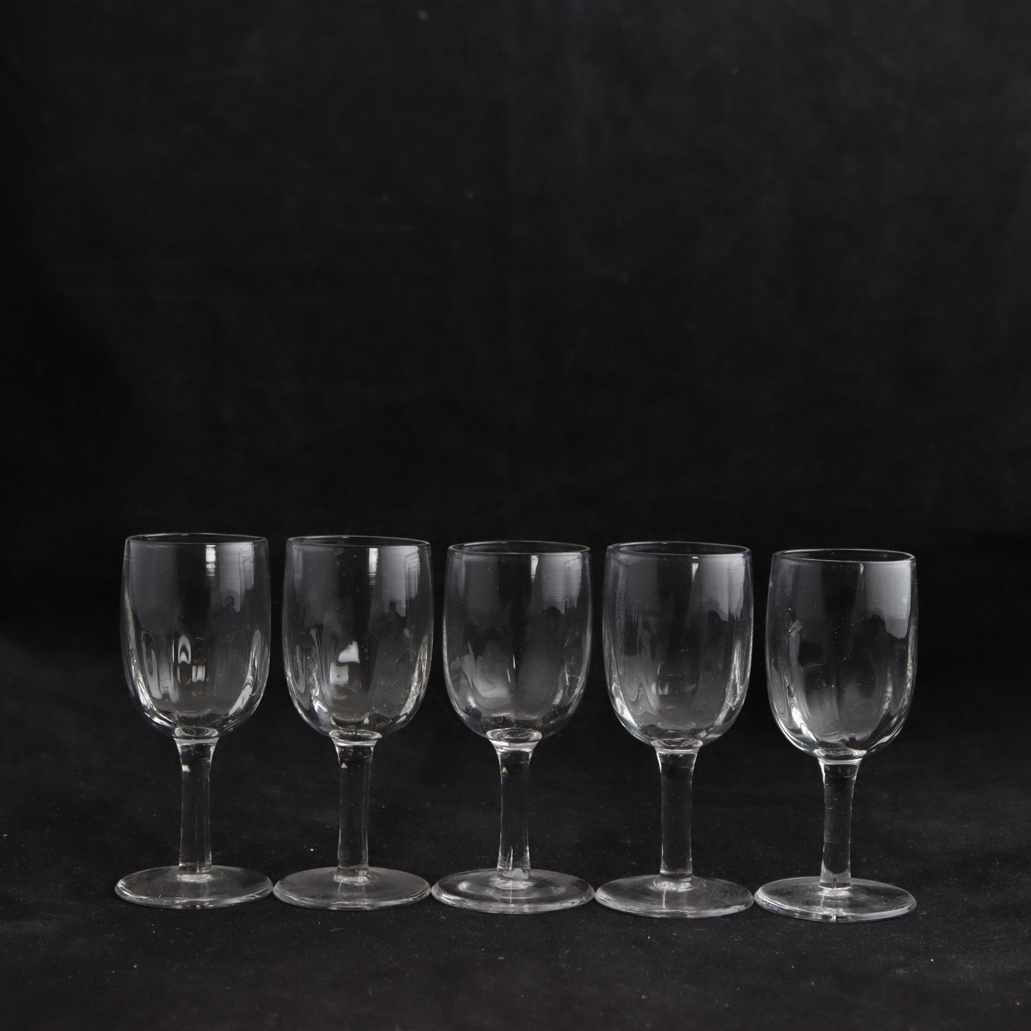 Likörglas, Muslin, Eda glasbruk, sent 1800-tal, 5 st