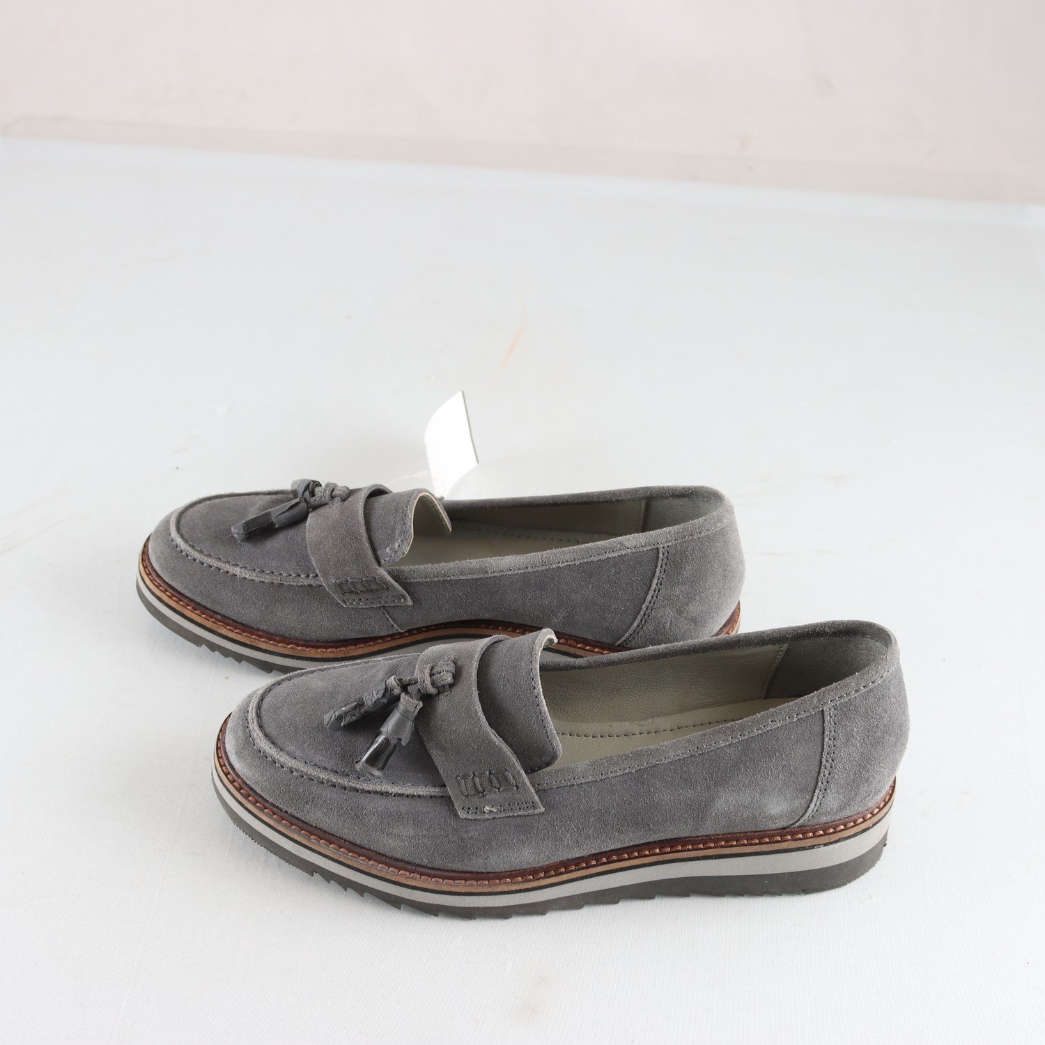Loafers, Pier One, grå, skinn, stl. 39