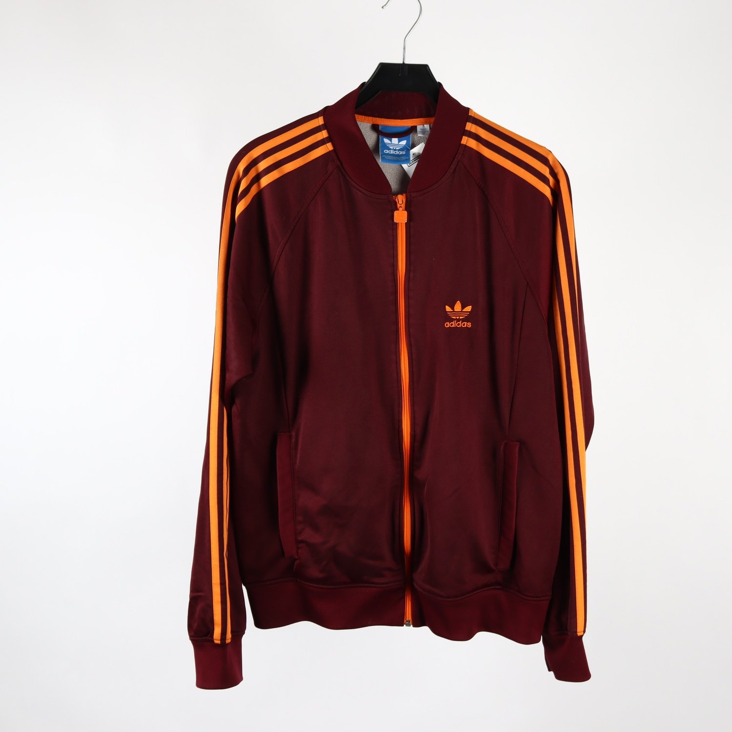 Träningsjacka, Adidas, vinröd, orange, stl. XL