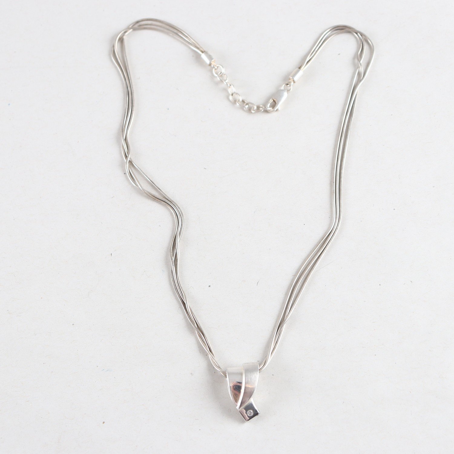 Halsband, Silver, Hänge, Sten, Brv: 15,5g