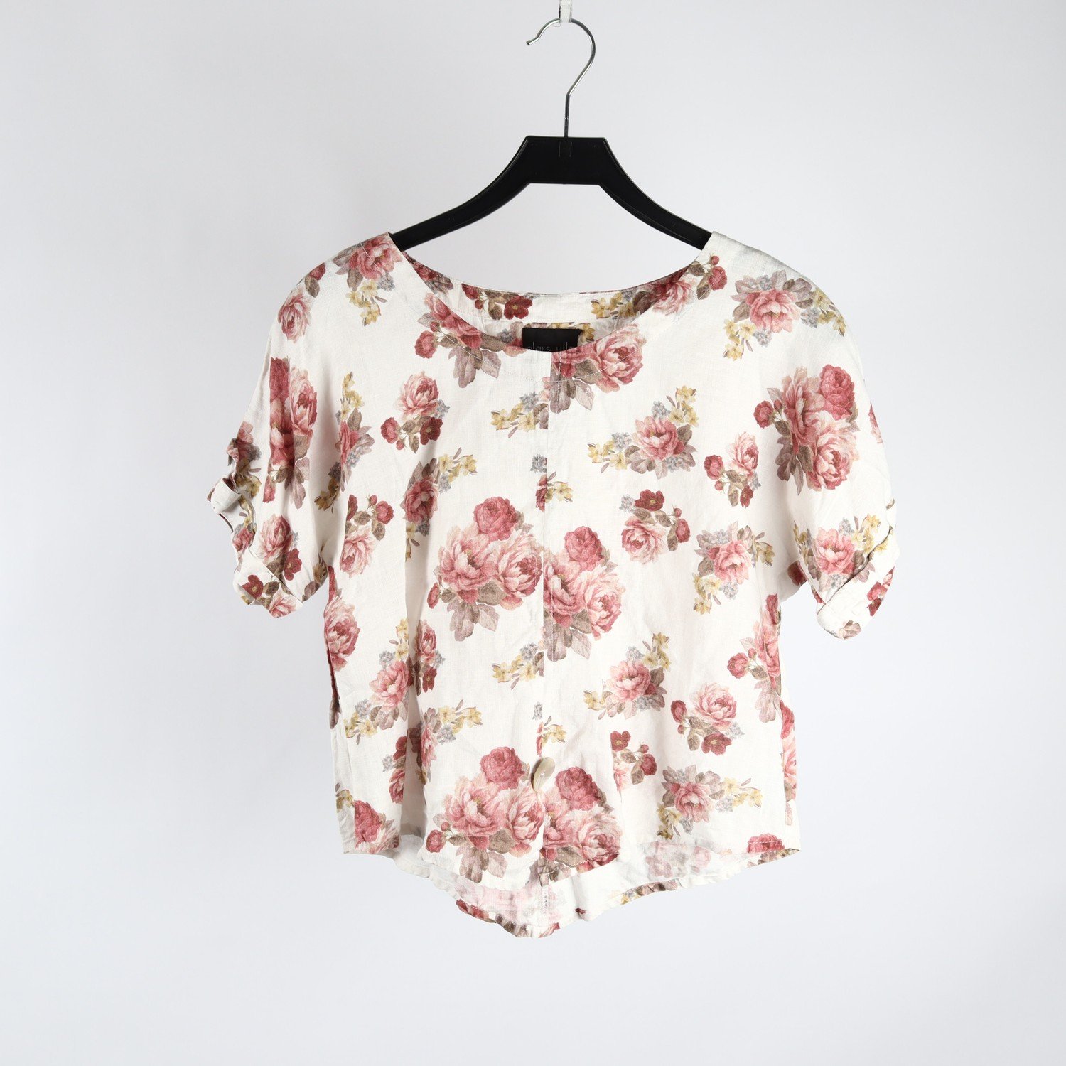 Blus, Olars Ulla, blommig, vit, stl. S