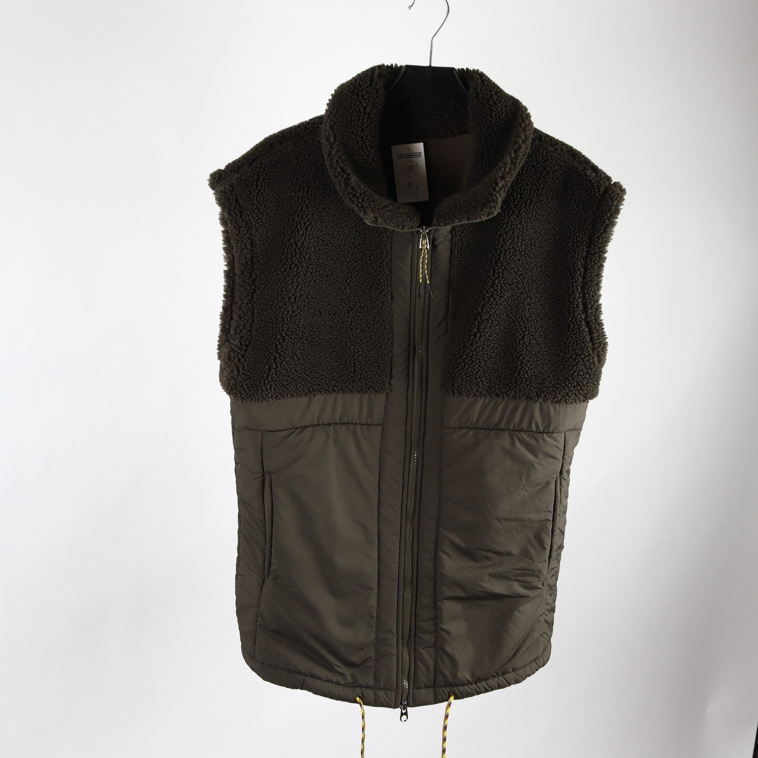 Väst, H&M, grön, grå, pile, stl. S