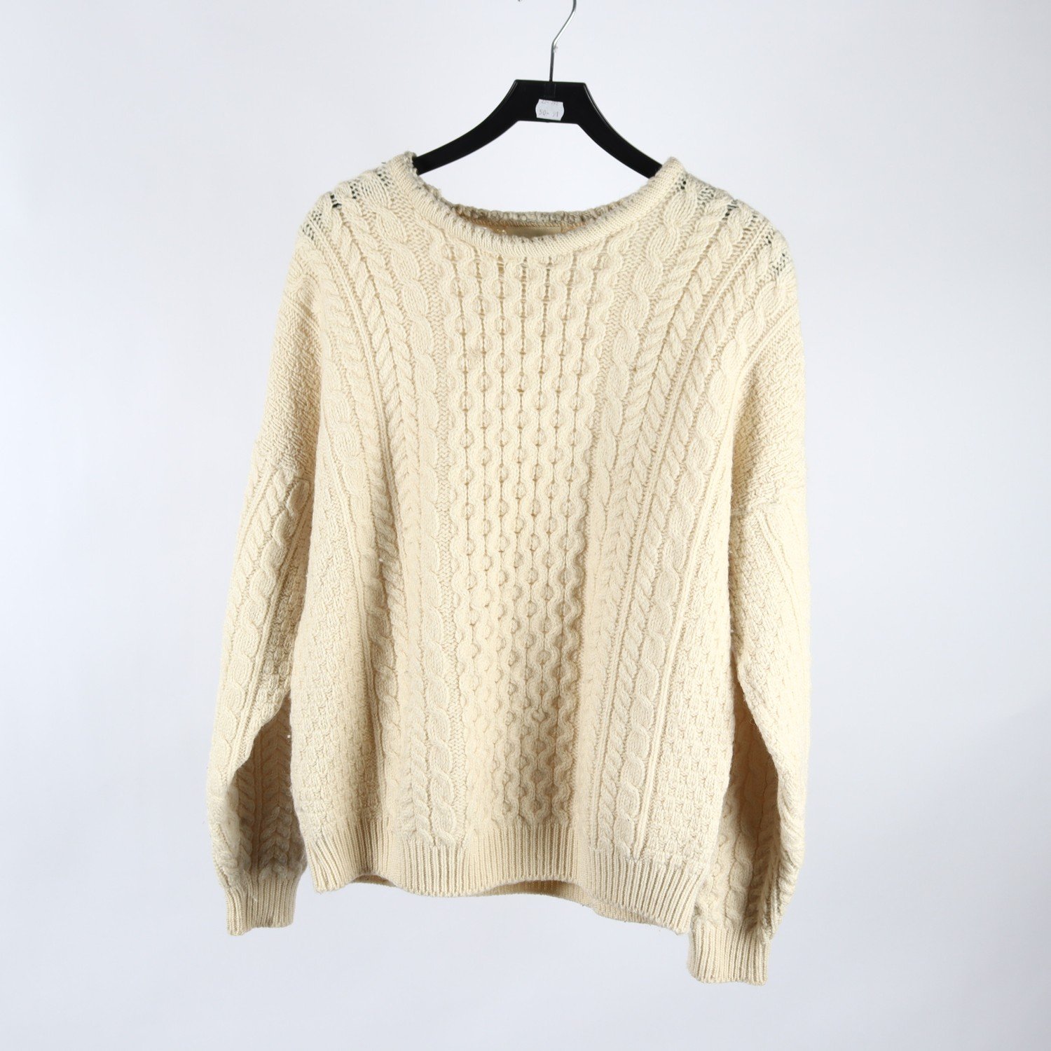Tröja, Carraig Donn, vit, ull, stl. XL