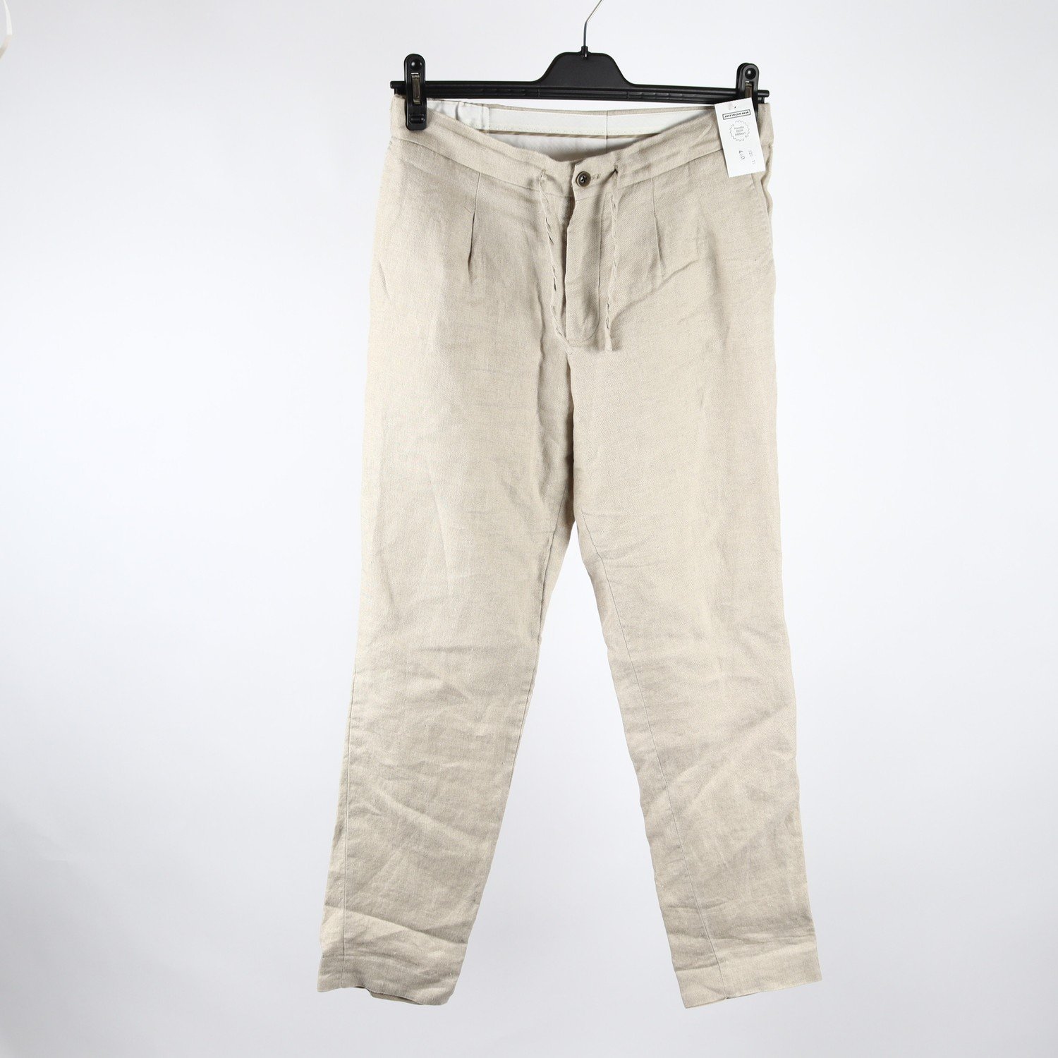 Linnebyxor, Bläck, beige, stl. 48