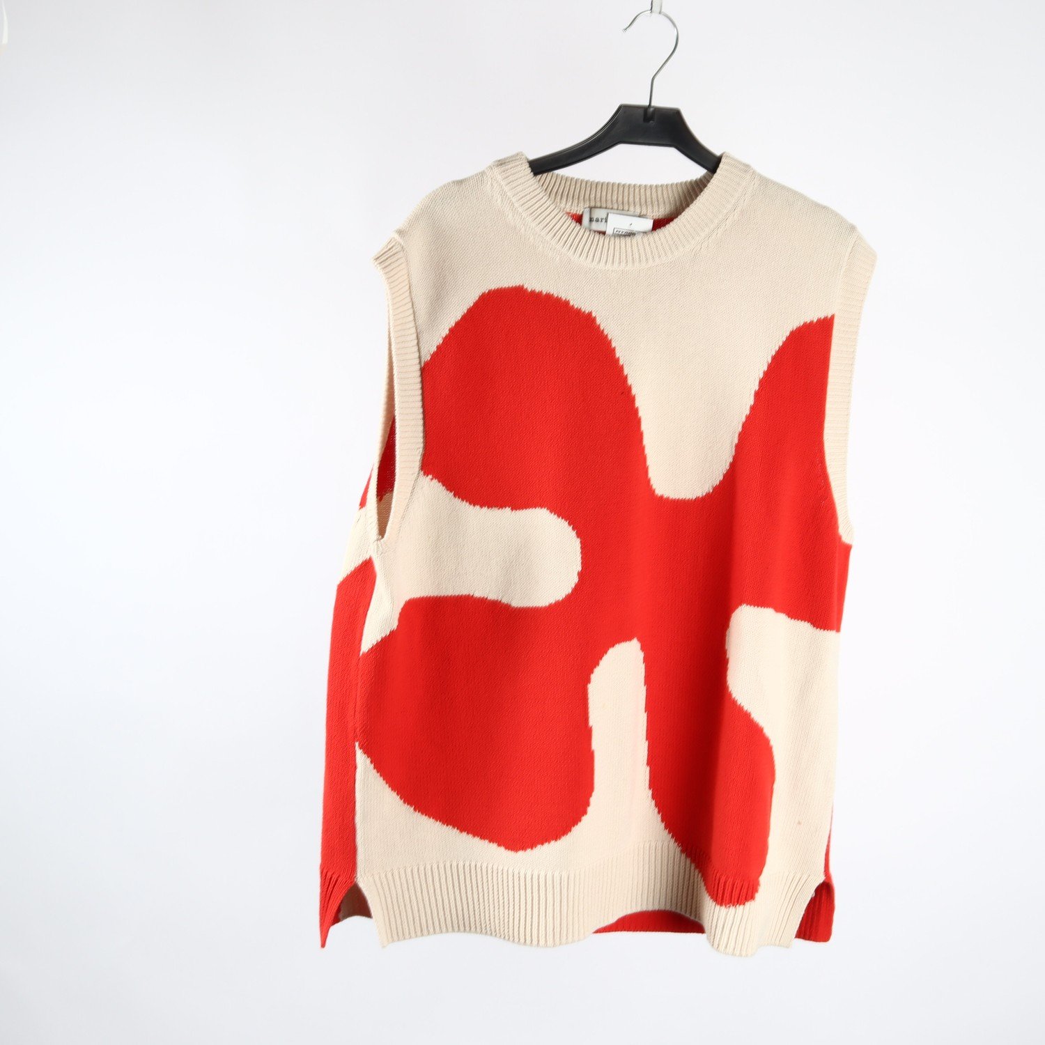 Väst, Marimekko, beige, röd, bomull, stl. M