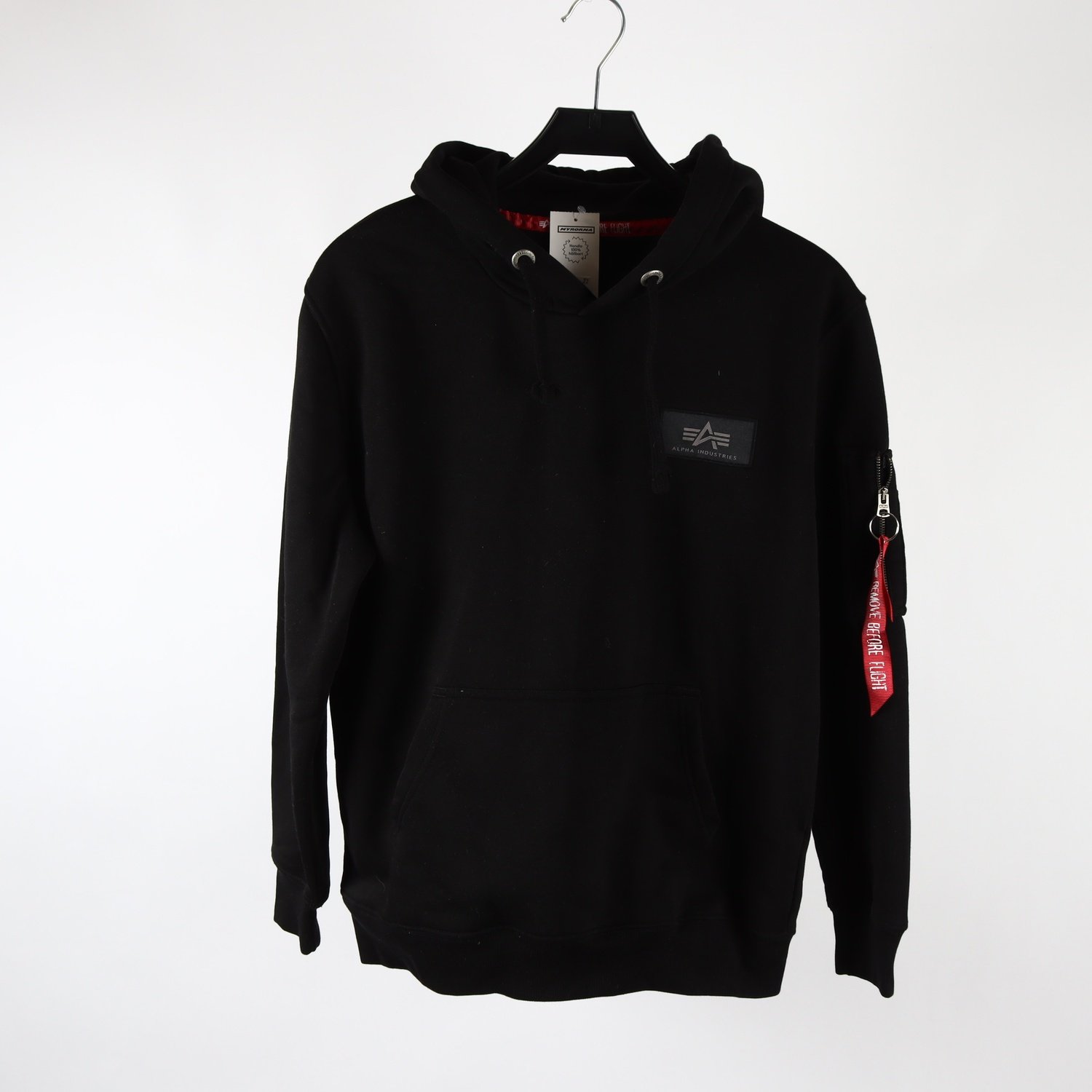 Hoodie, Alpha Industries, svart, stl. M