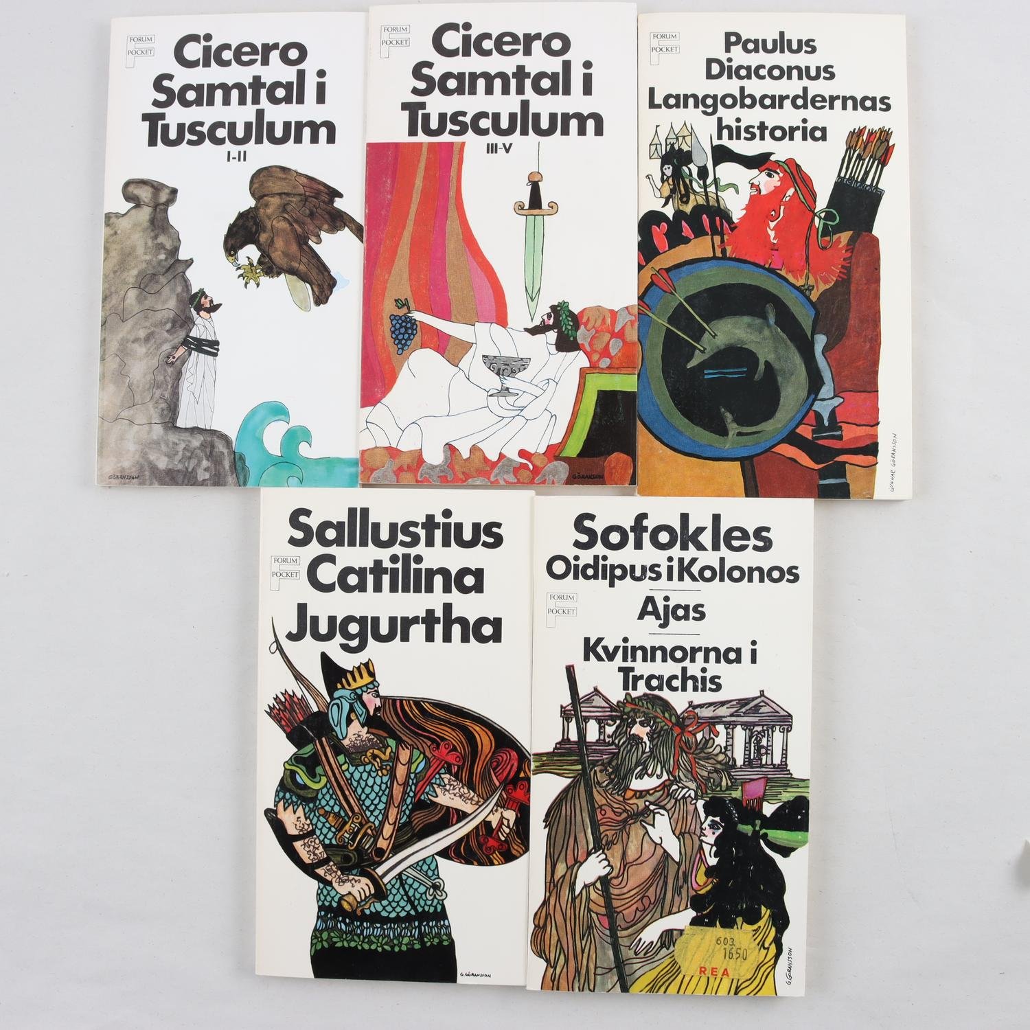 Bokpaket med antikens klassiker, 5 vol: Cicero, Sofokles m.m.