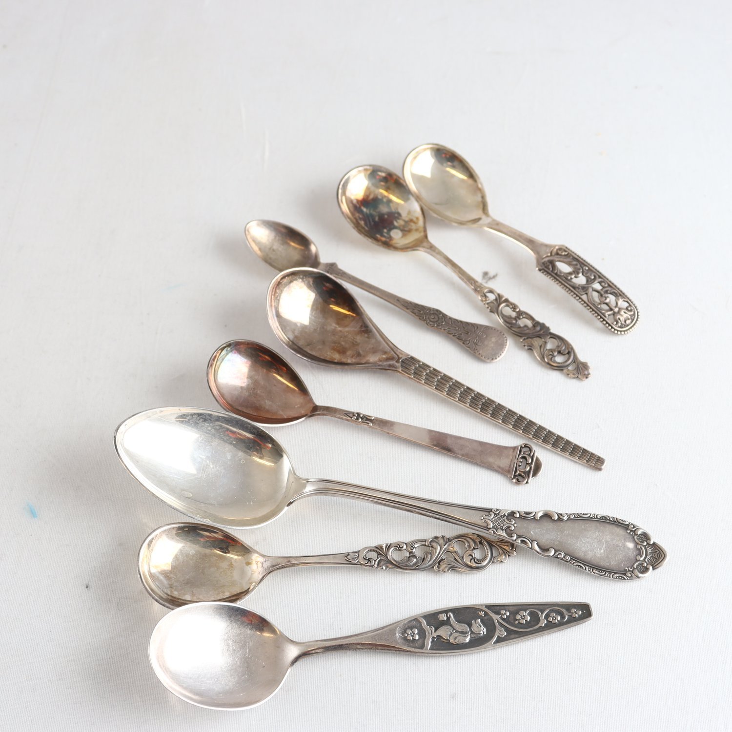 Skedar, silver, olika sorter, samtliga stämplade 830