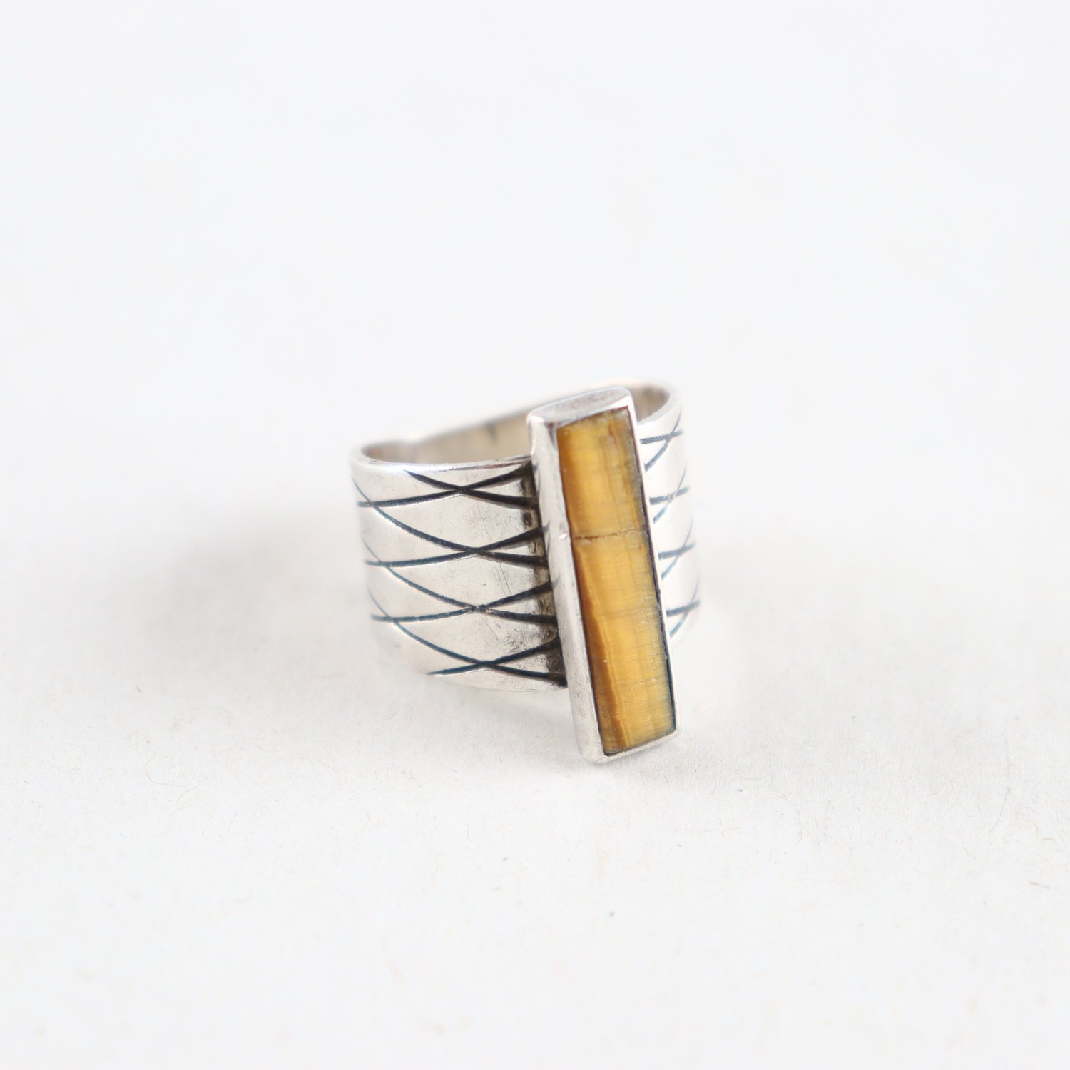 Ring, silver, natursten, Kaplan, 1960-tal, vintage, brv: 6,9g