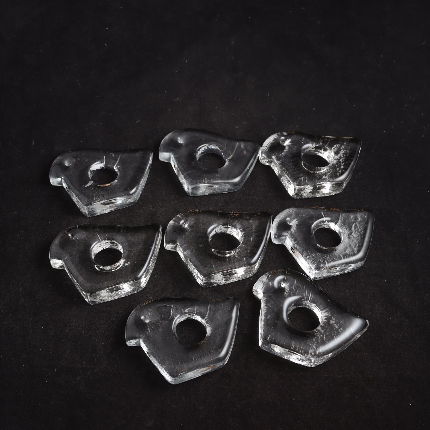 Servetthålare, Pukeberg, glas, 8 st. Samfraktas ej.