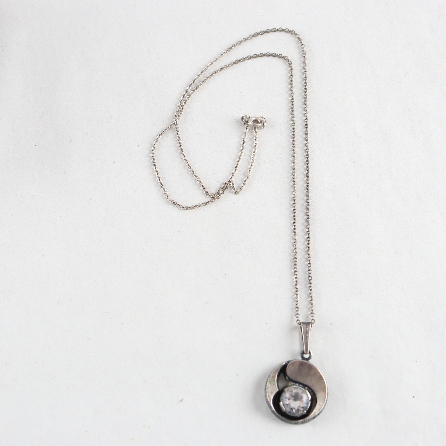 Halsband & hänge, Karl Laine, Finland, silver och bergskristall, Brv: 8,2g