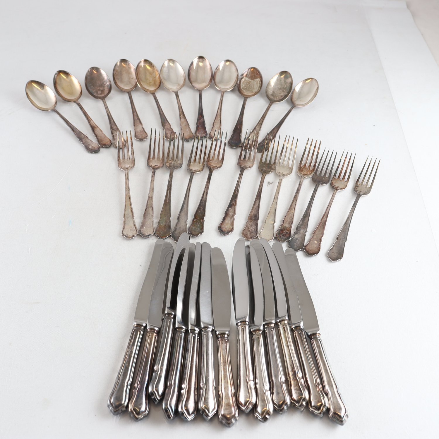 Bestick, silver, Chippendale, SH, 830, engelsk exportstämpel