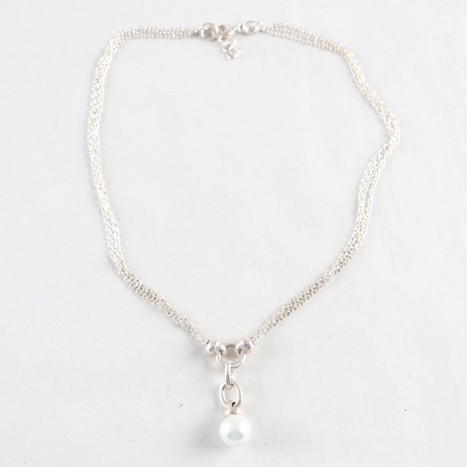 Halsband med hänge, silver, Brv: 14g