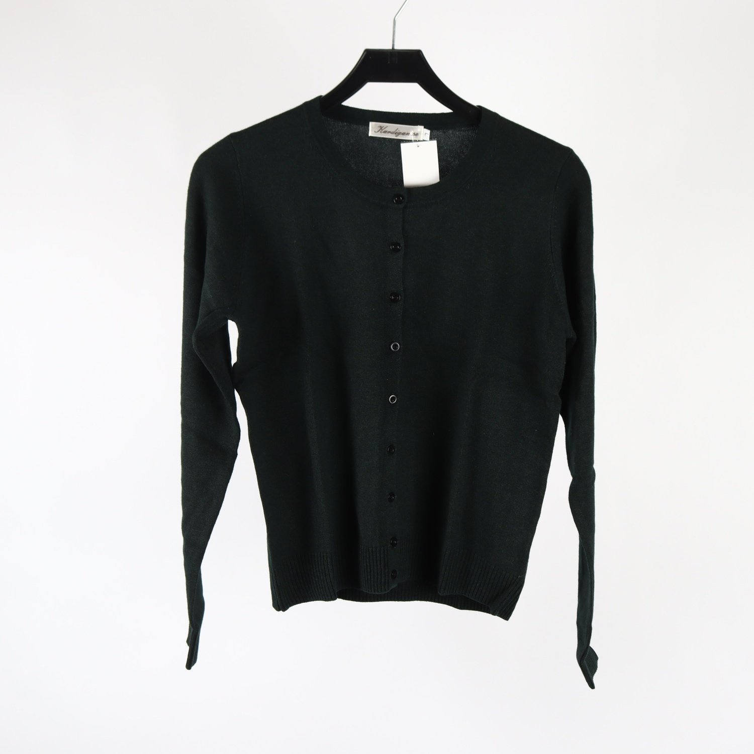 Kofta, Kardigan, 55% silk, 45 % cashmere, mörkgrön, stl. L