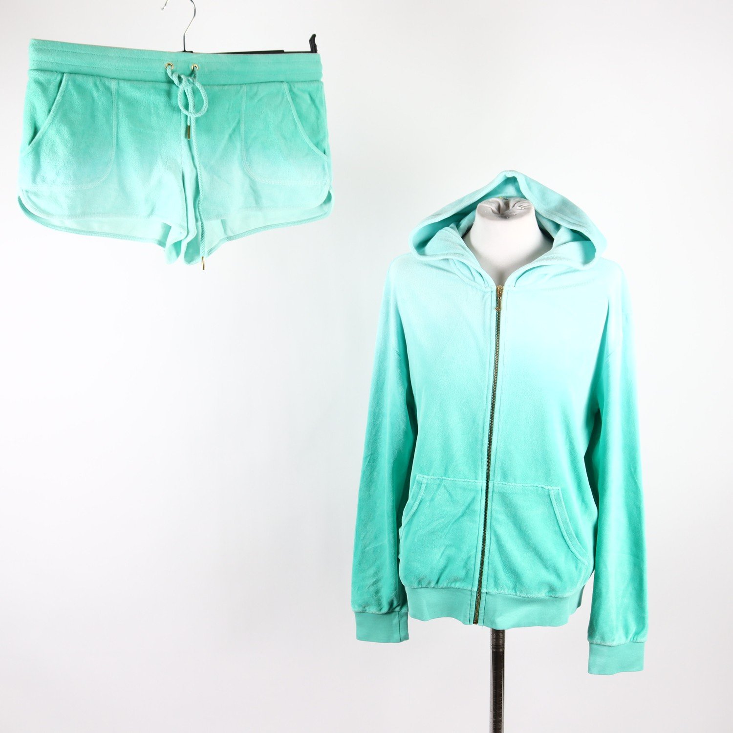 Tracksuit, Juicy Couture, turkosgrön, stl. hoodie M, stl. byxor L