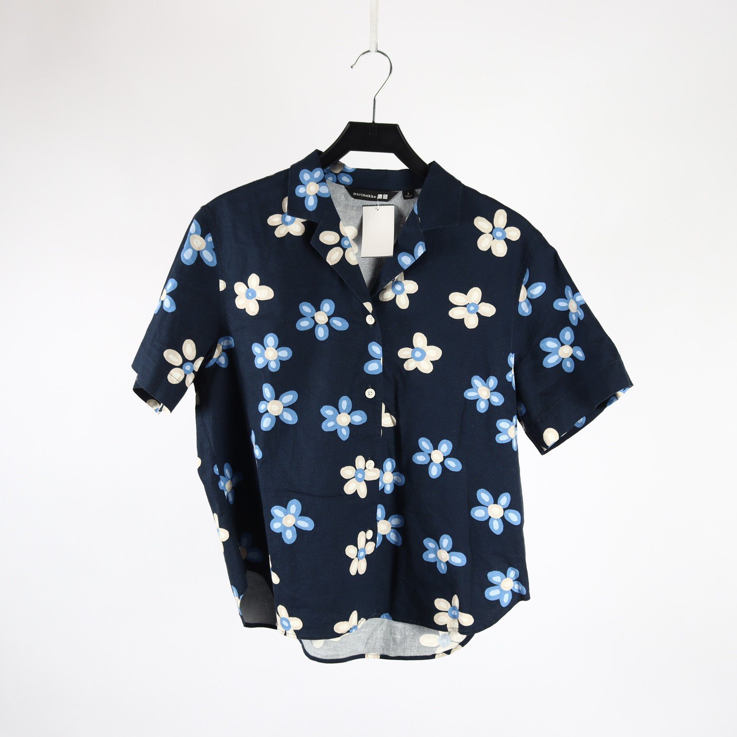 Blus, Marimekko Uniqlo, blommig, stl. S