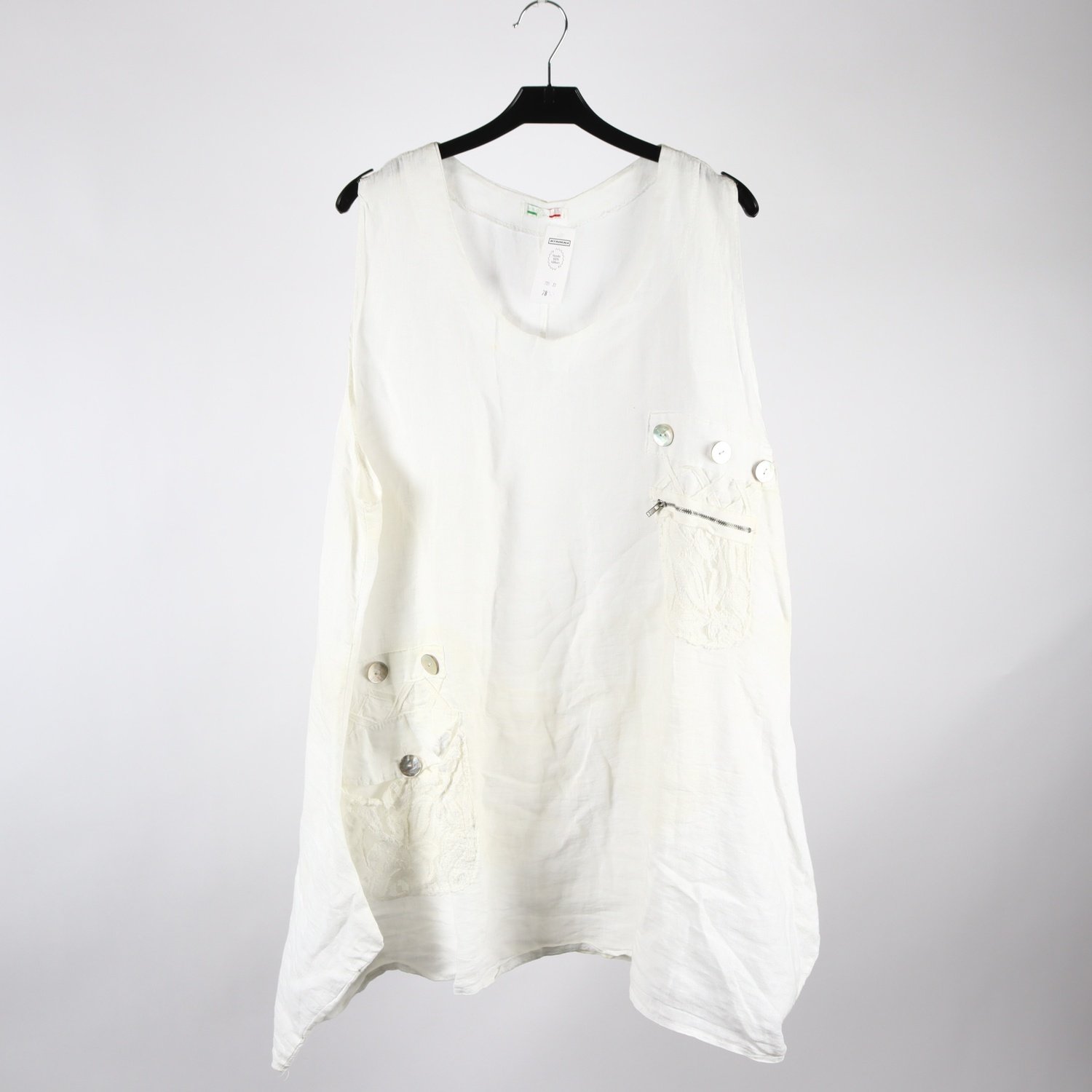 Klänning/tunika, Made in Italy, vit, stl. (L/XL)