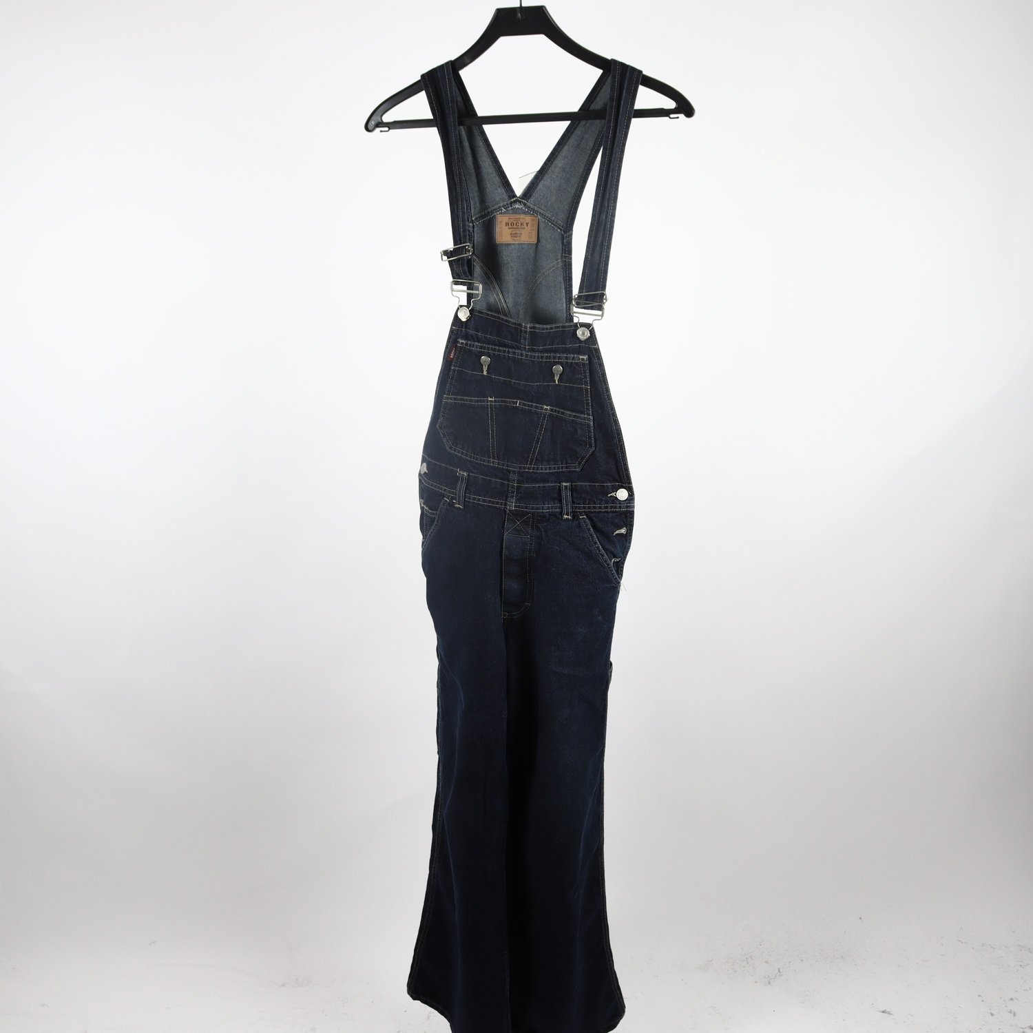 Hängselbyxor, Rocky, blå, jeans, stl. XS