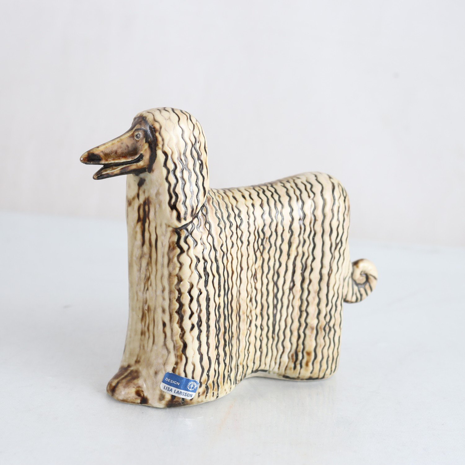 Figurin, afgahnhund, stengods, Lisa Larson, Gustavsberg