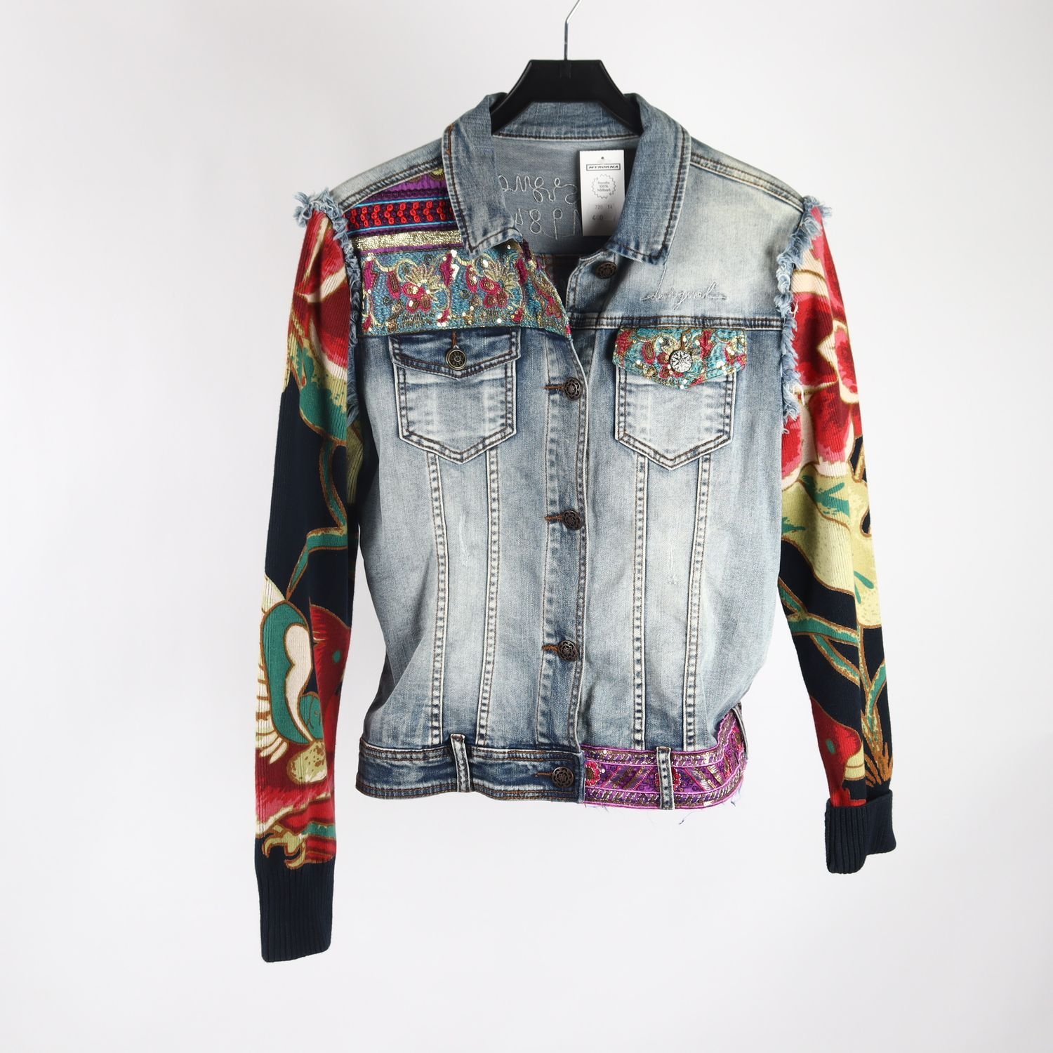 Jeansjacka, Desigual, blå, mönstrad, stl. 42