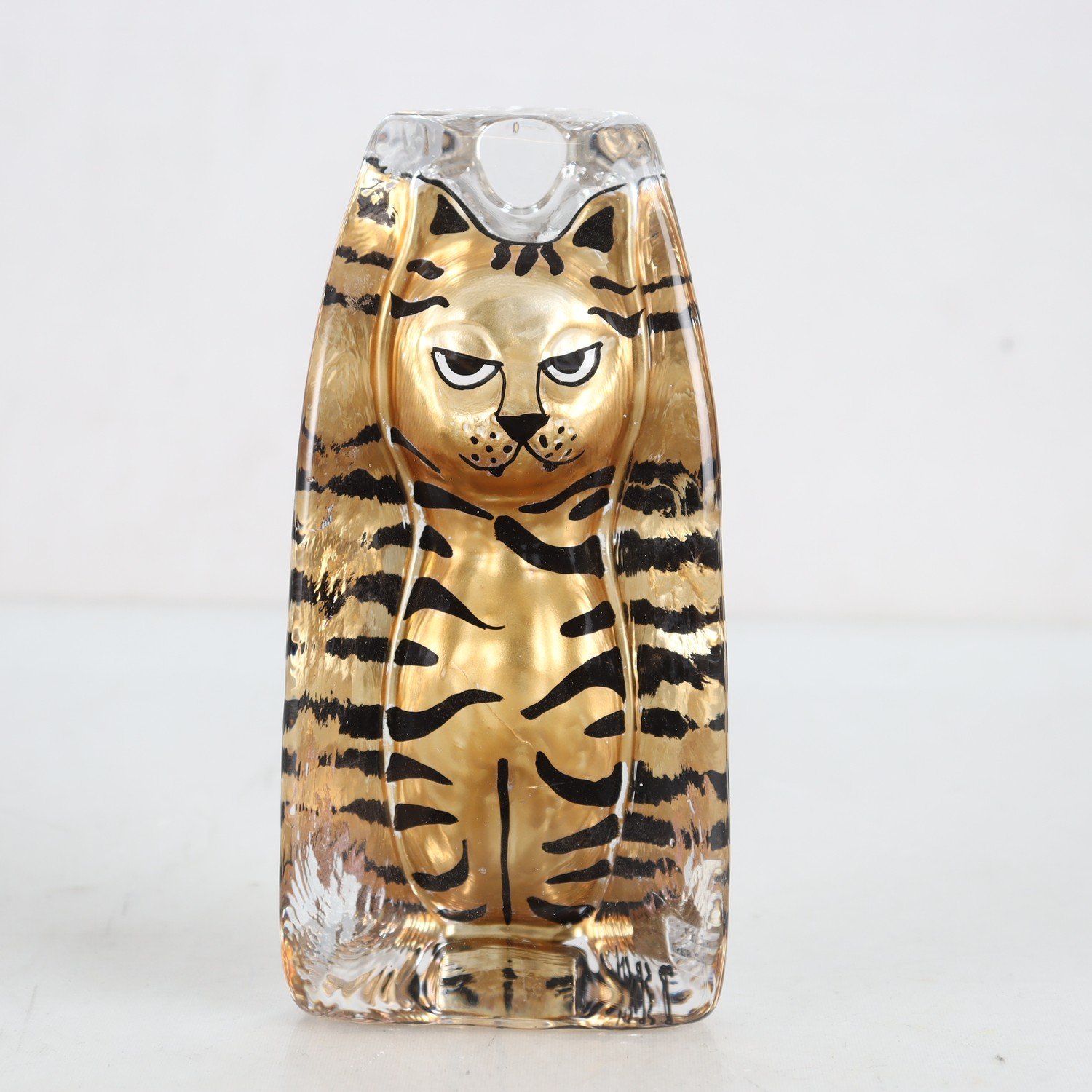 Figurin, katt, Renate Stock, Sea glasbruk, signerad