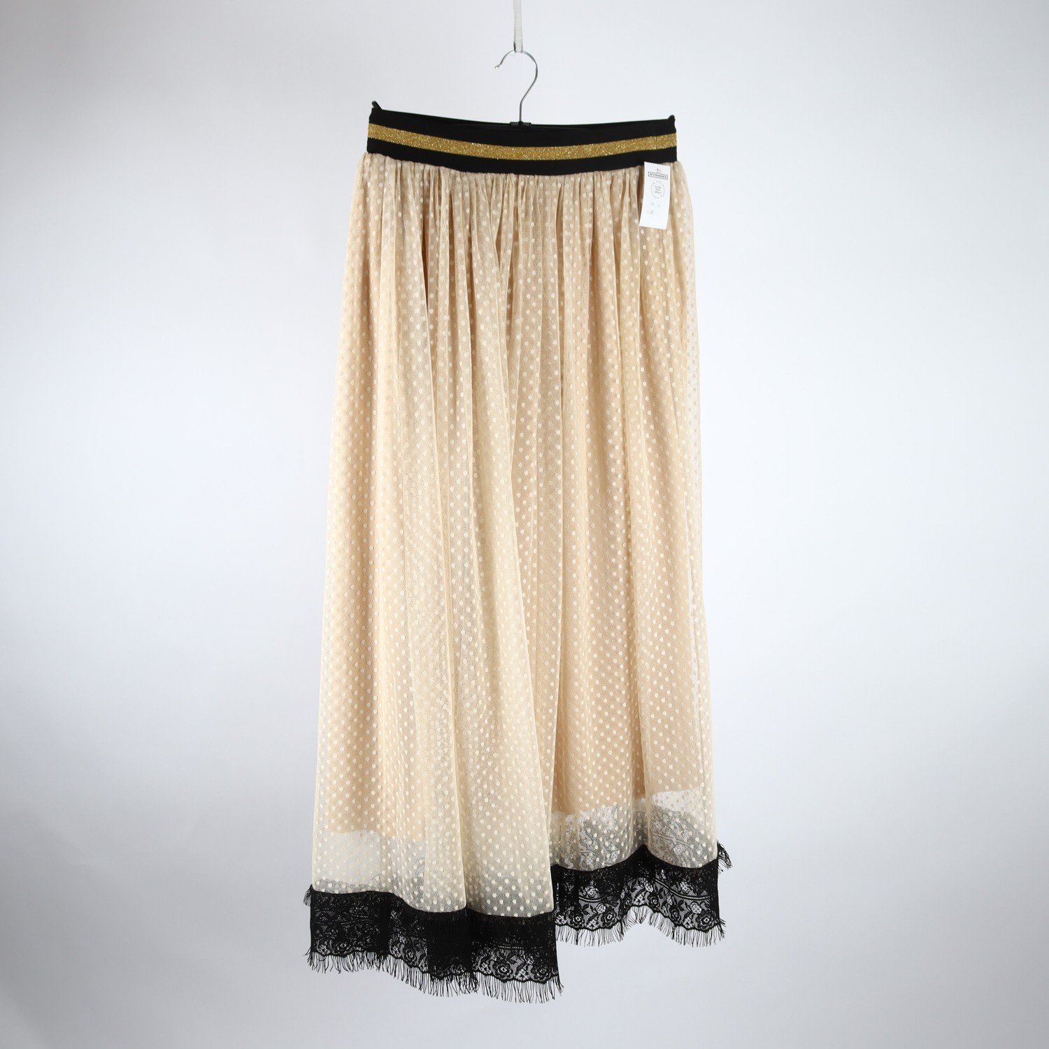 Tyllkjol, Melisa Milano, beige, stl. 40.