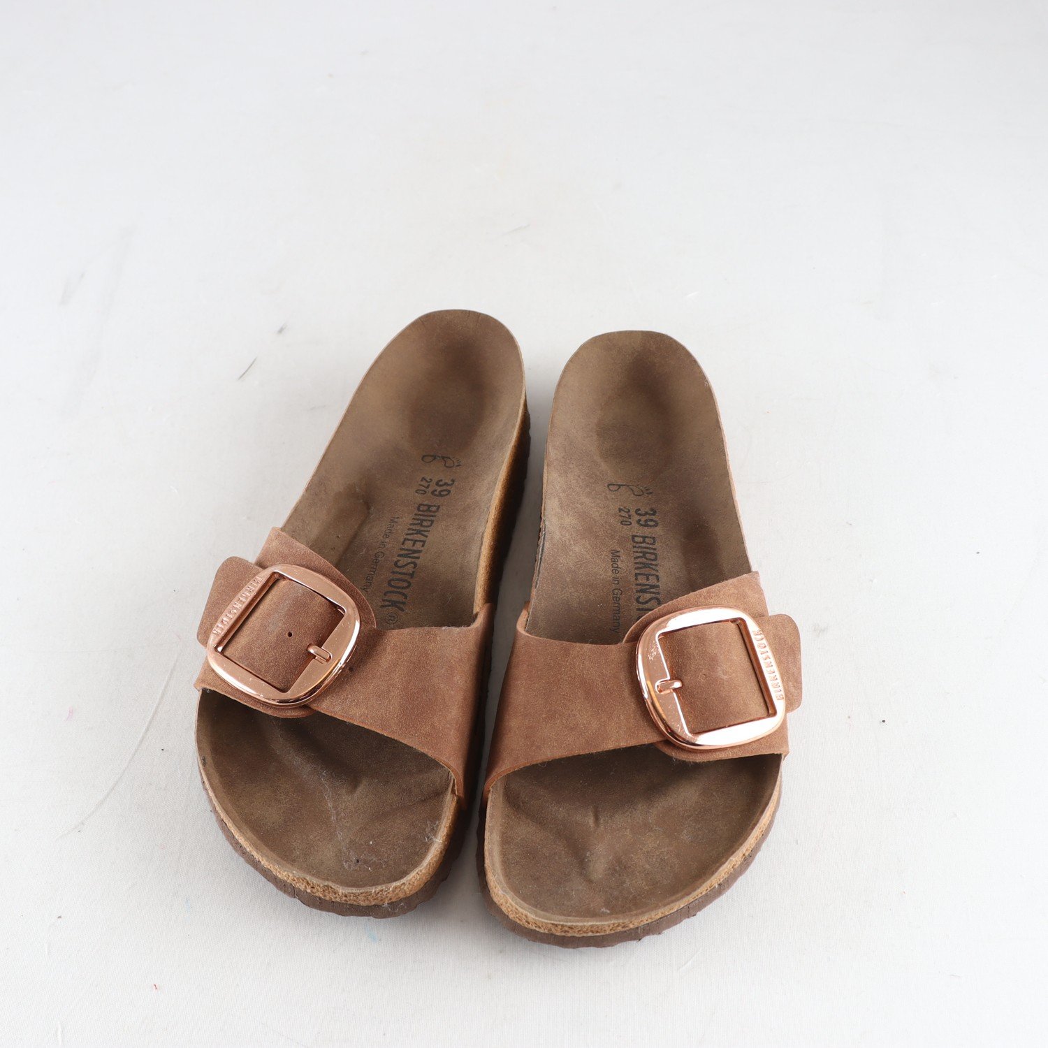 Tofflor, Birkenstock, läder, stl. 39