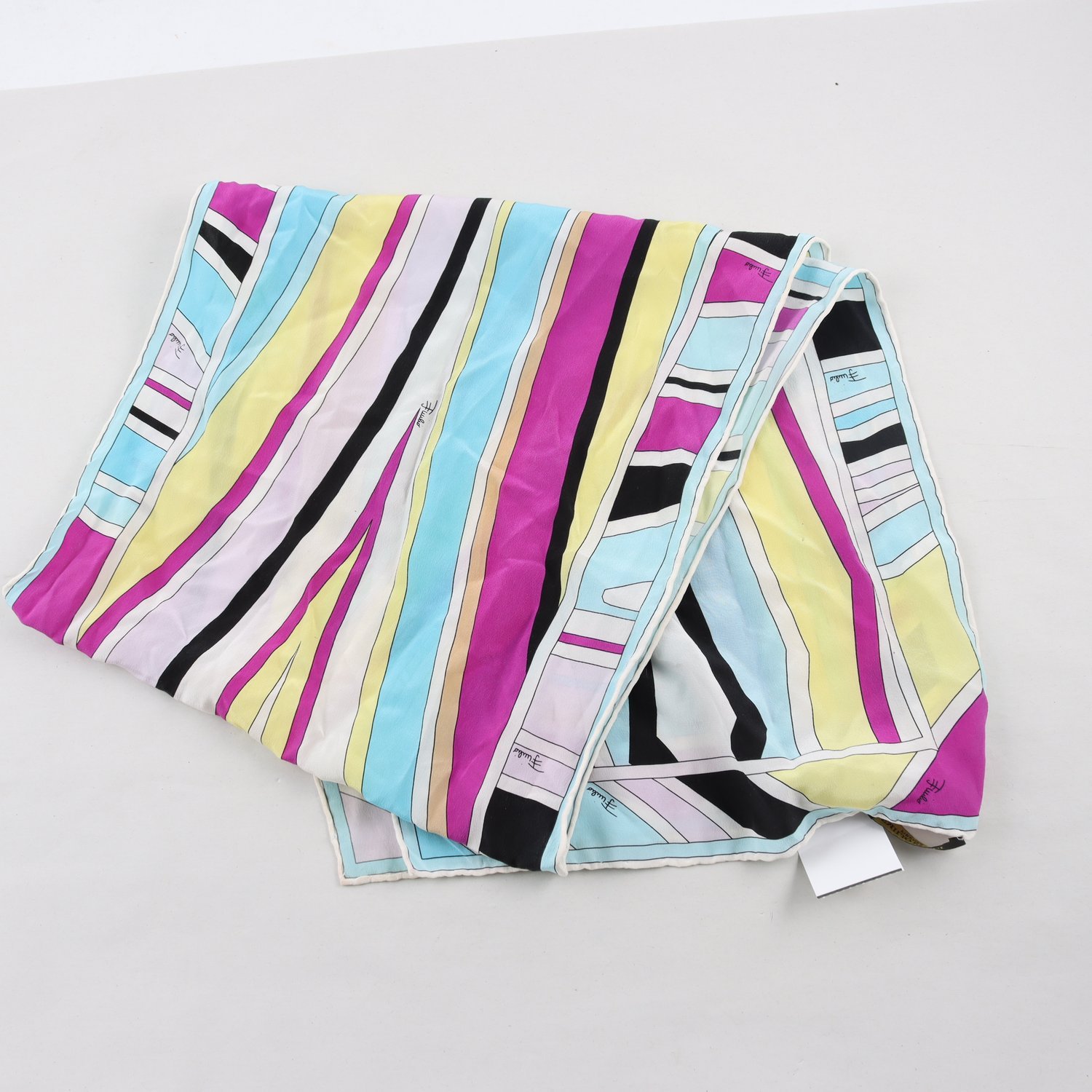 Sjal, Emilio Pucci, 100% silke, lila, ljusblå
