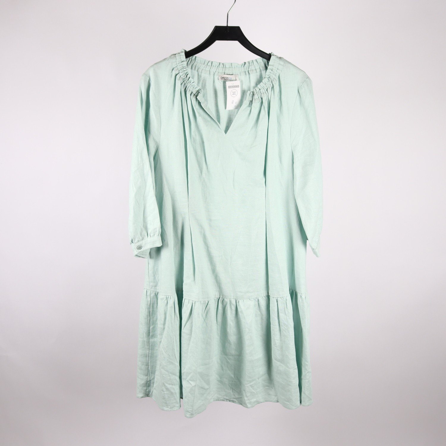 Klänning, Dressin, mintgrön, lin, stl. ca. L