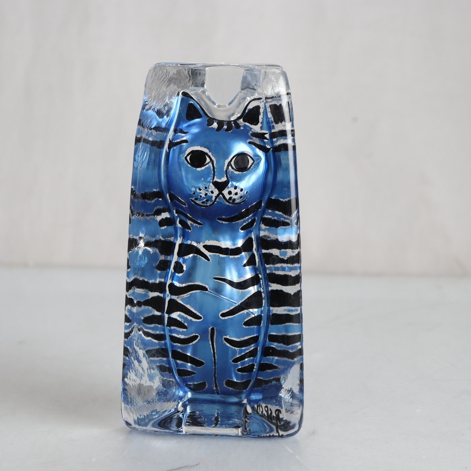 Figurin, katt, Renate Stock Paulsson, Sea glasbruk, signerad