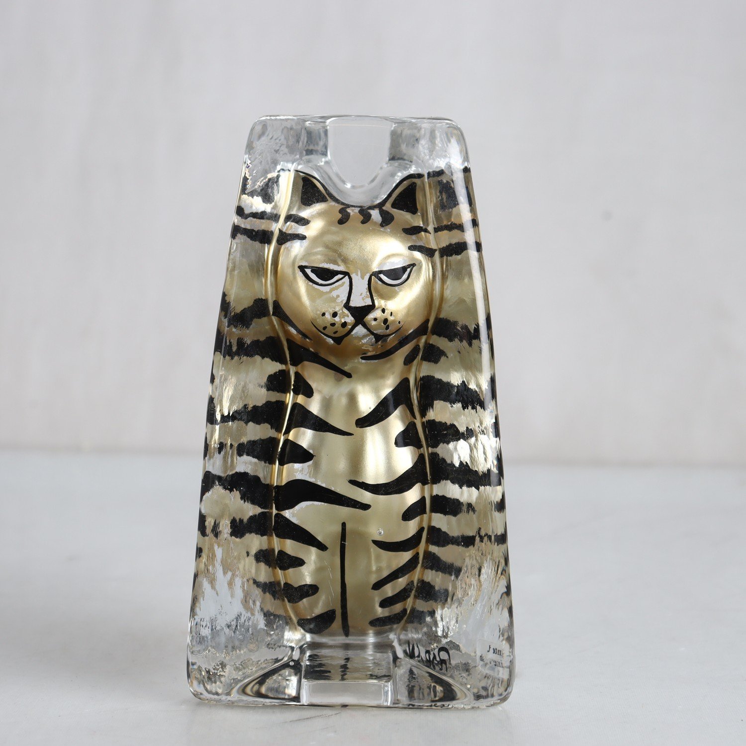 Figurin, katt, Renate Stock Paulsson, Sea glasbruk, signerad
