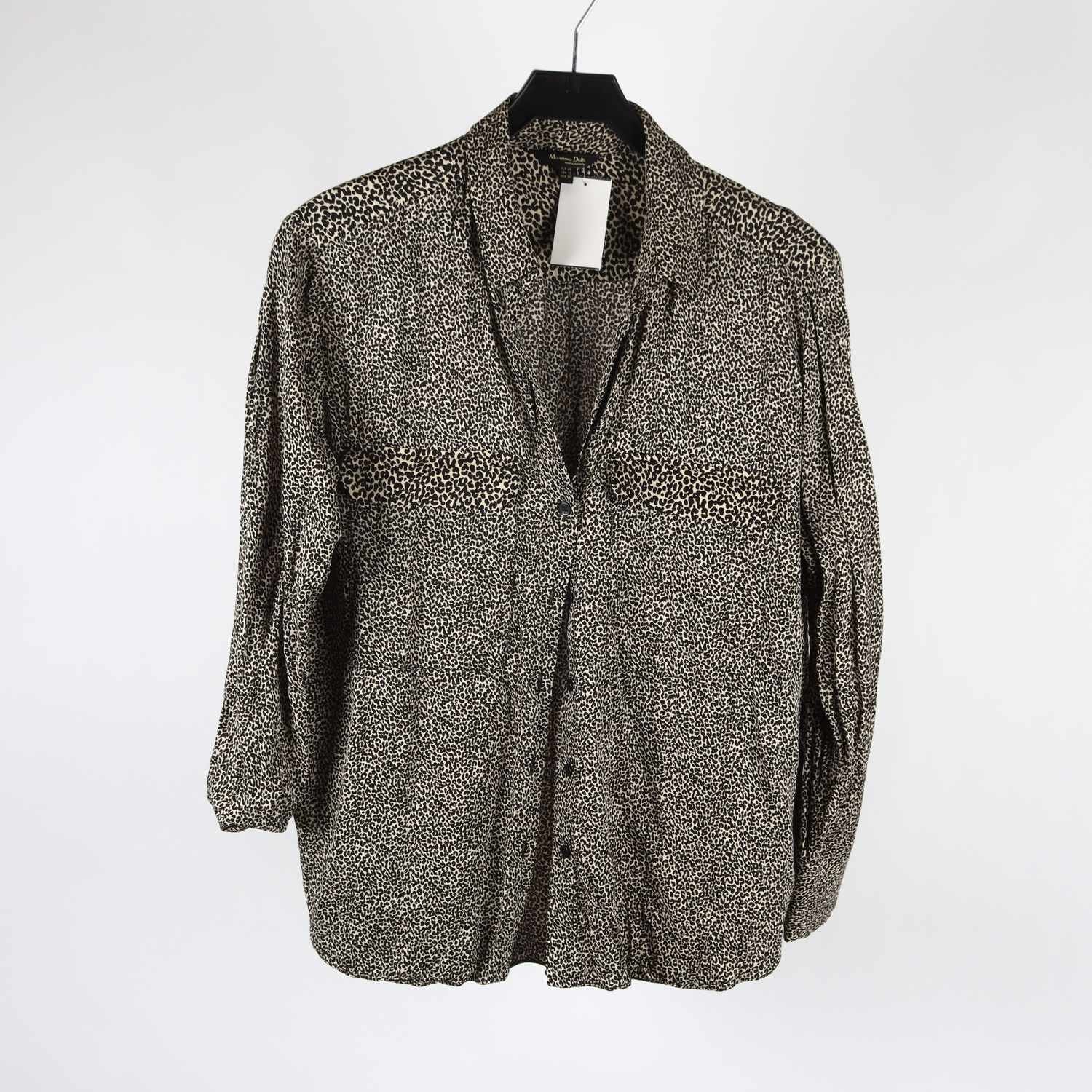 Blus, Massimo Dutti, svart, beige, stl. 42