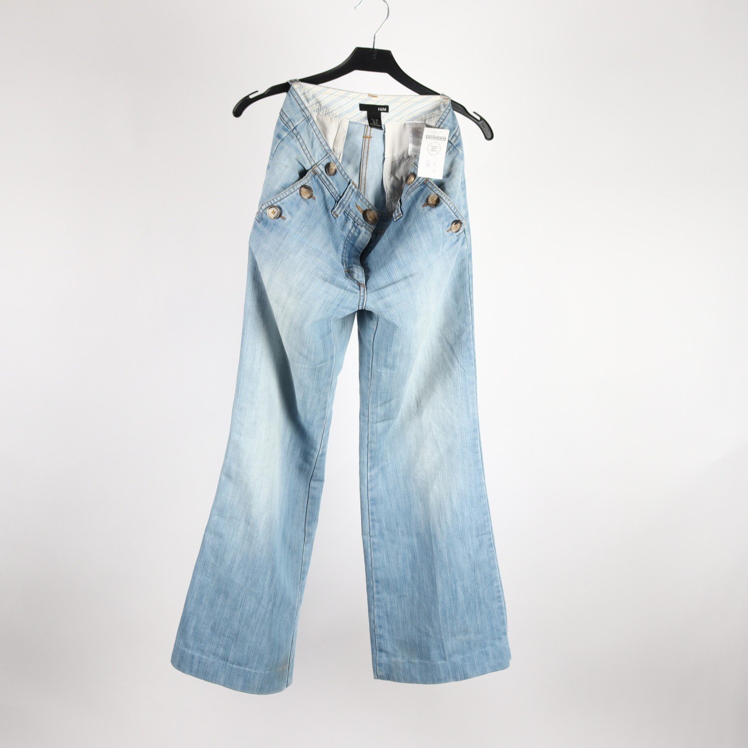Byxor, H&M, blå, jeans, stl. 34