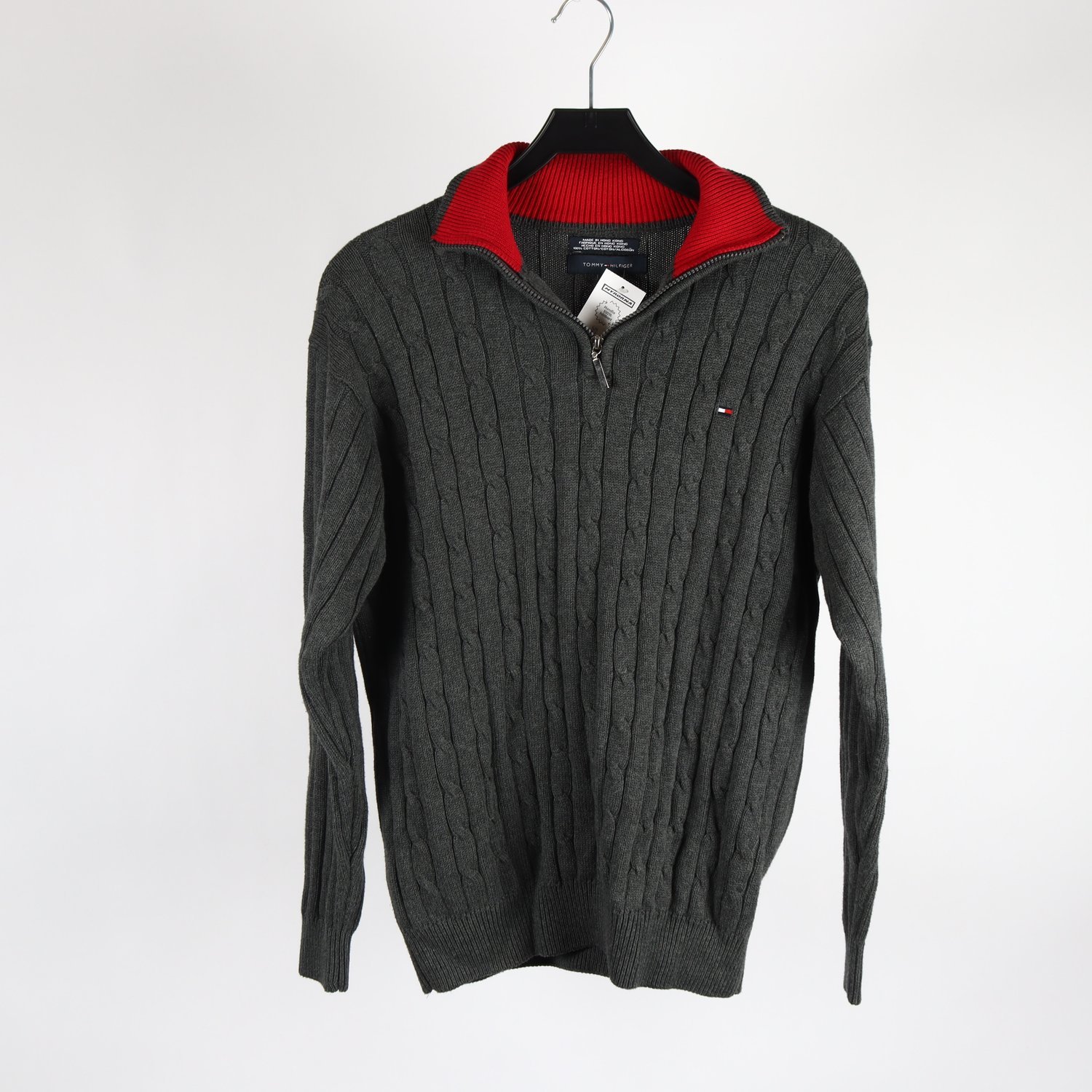 Tröja, Tommy Hilfiger, grå, bomull, stl. M