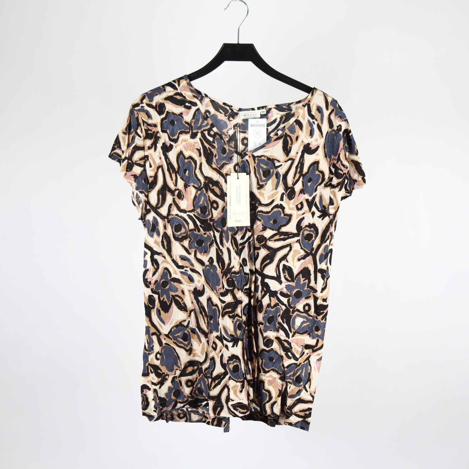 Blus, Masai, blå, vit, stl. XXL