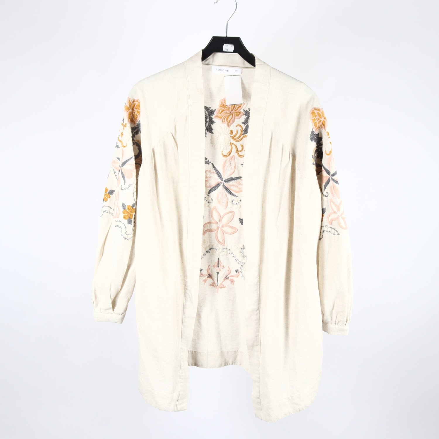 Blus, Touché, benvit, broderad, stl. one size