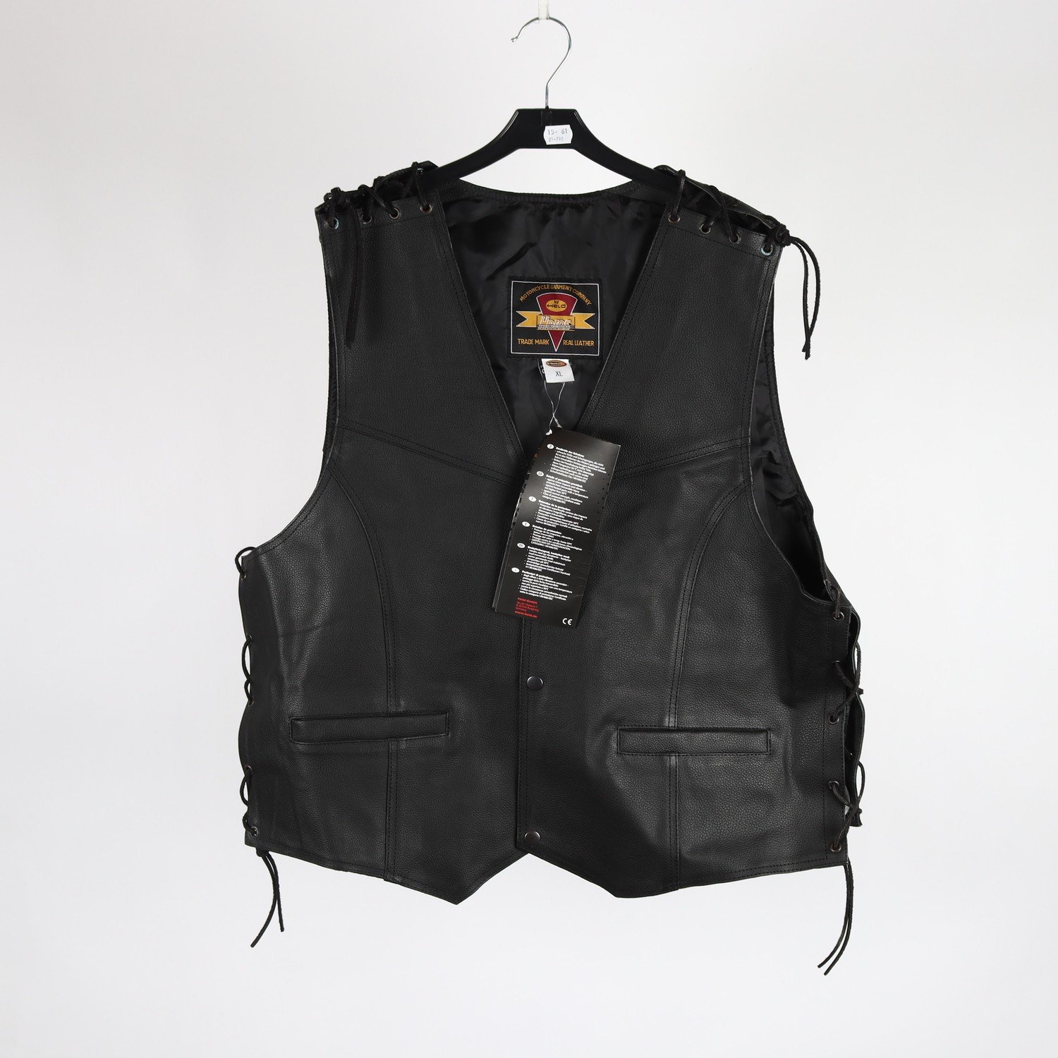 Skinnväst, Held, 100% läder, stl. XL