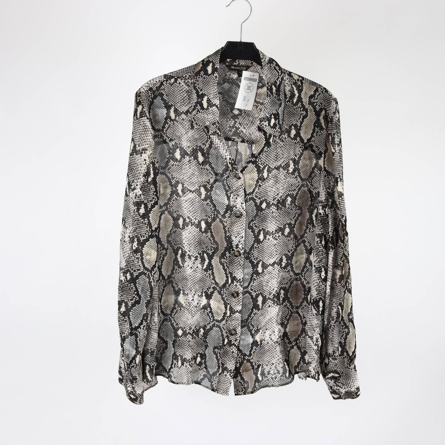 Blus, Massimot Dutti, vit, svart, stl. 42