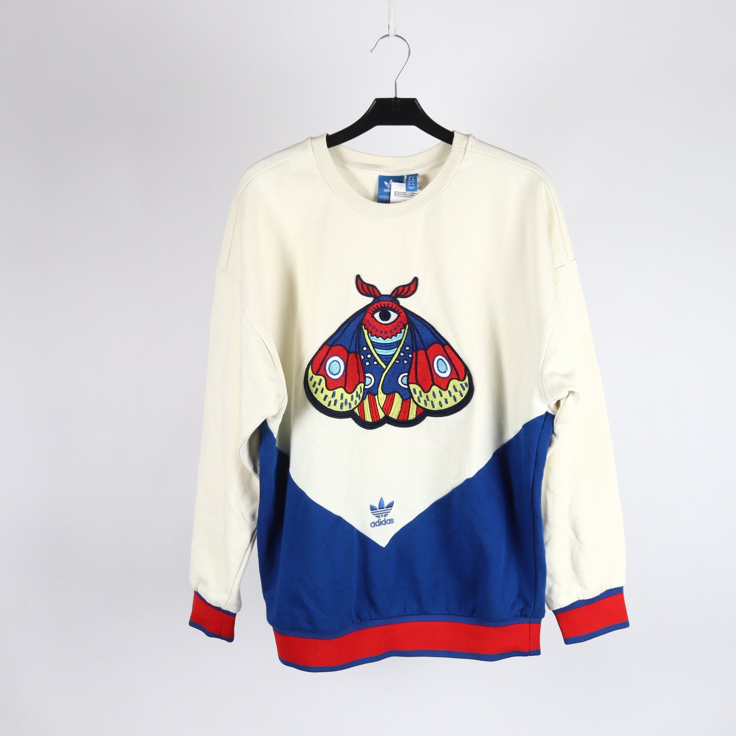 Tröja, Adidas, vit, blå, stl. 36