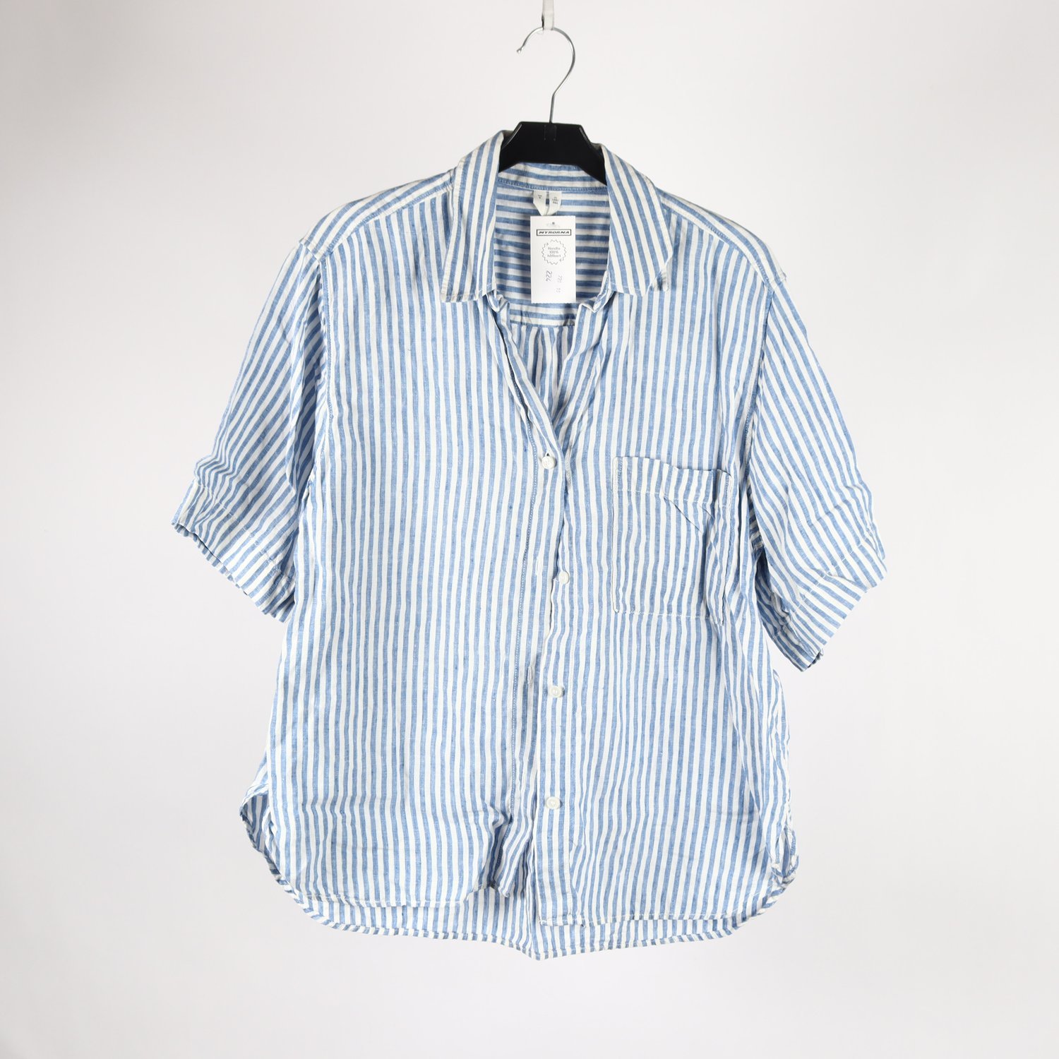 Blus, Arket, randig, vit, blå, lin, stl. S