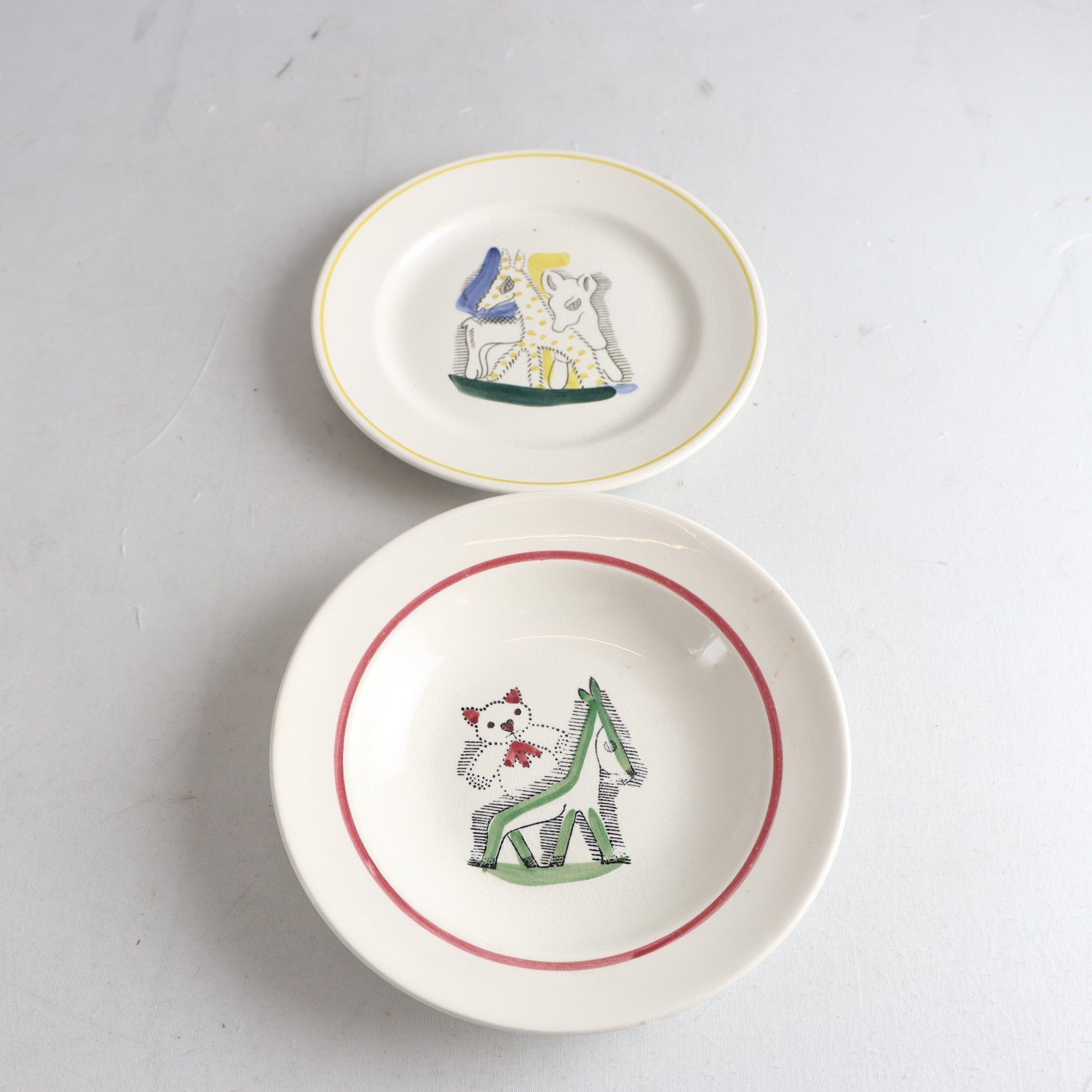 Assiett och skål, Nalle, Lillemor Mannerheim, Gefle, 1954-1957