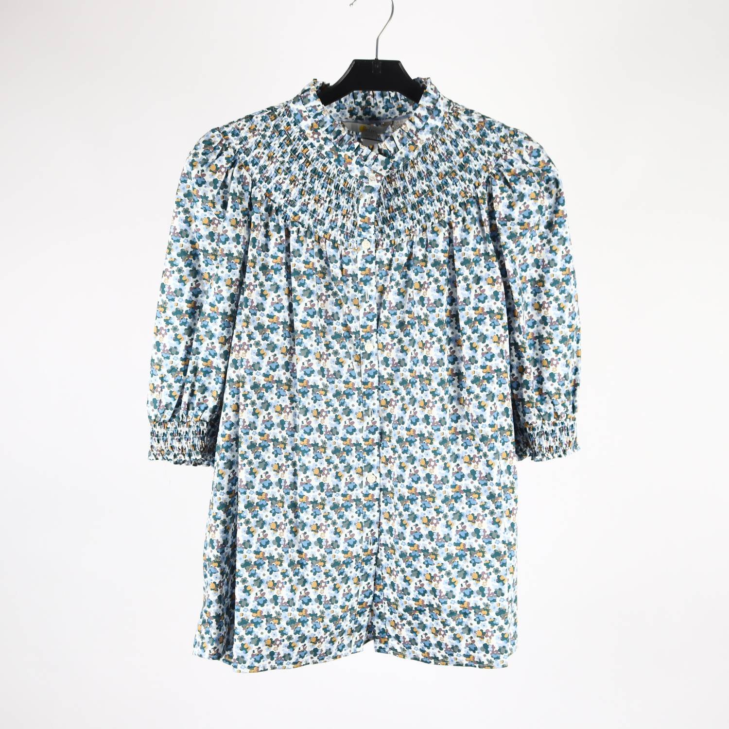 Blus, Boden, blommig, vit, stl. uk 20