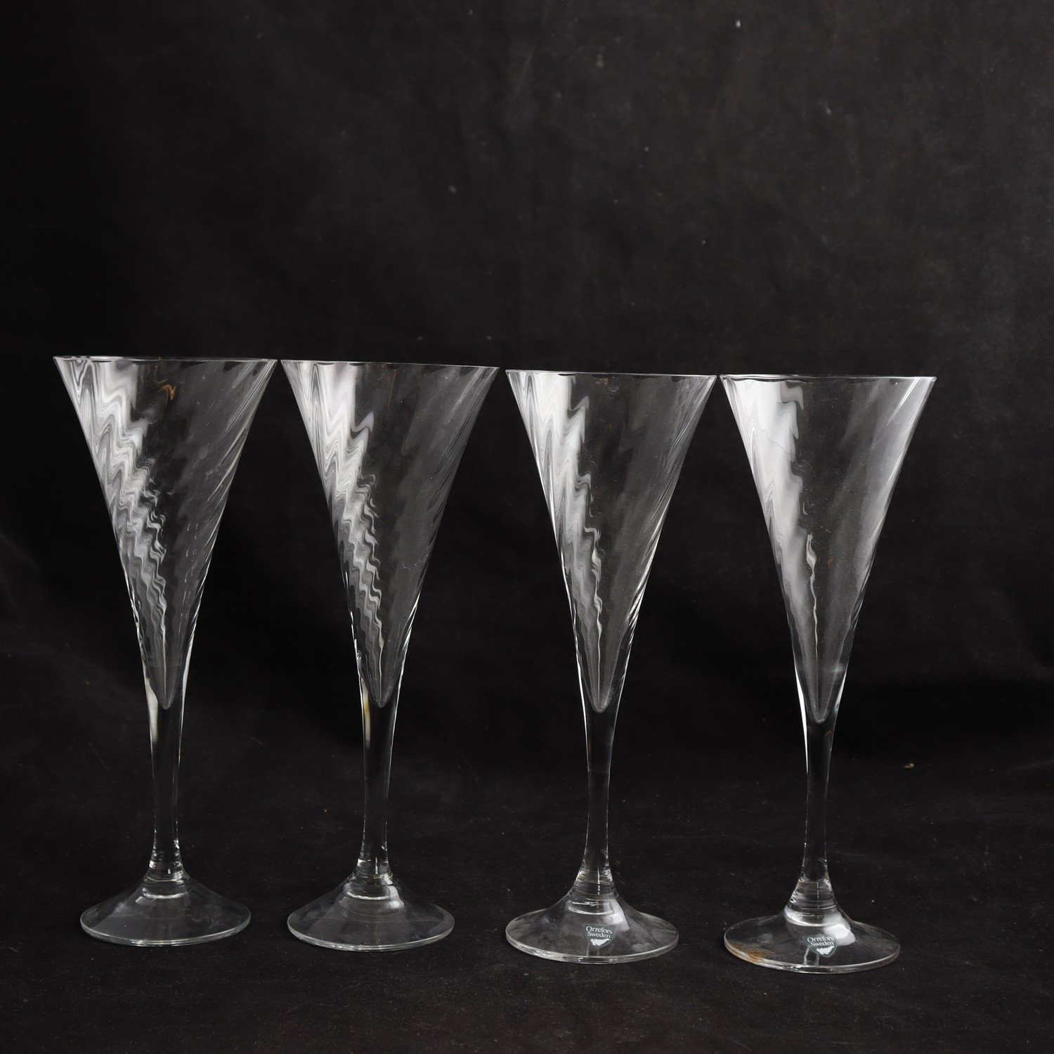 Champagneglas, Helena, Gunnar Cyrén, Orrefors, 4 st. Samfraktas ej.