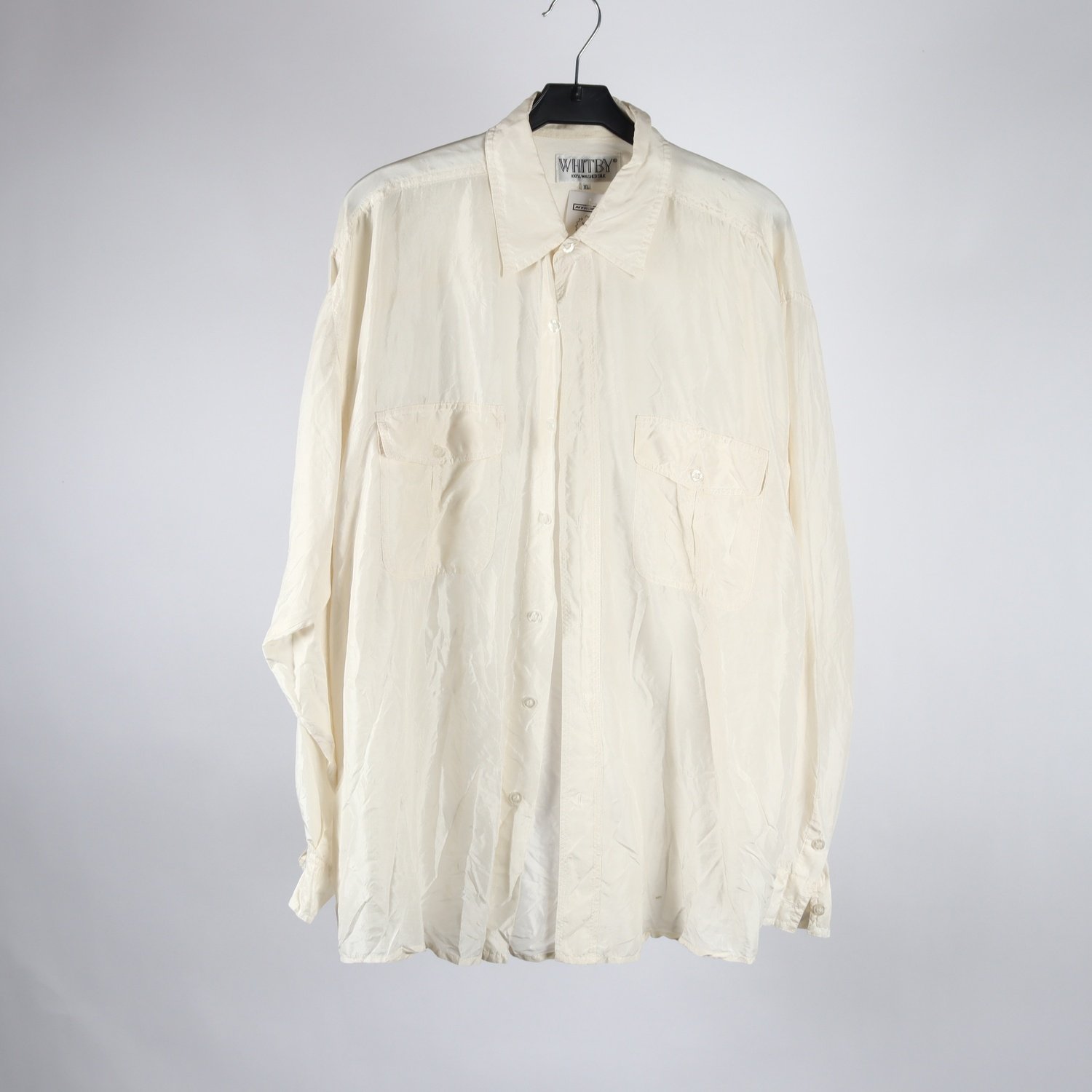 Blus, Whitby, offwhite, silke, stl. XL
