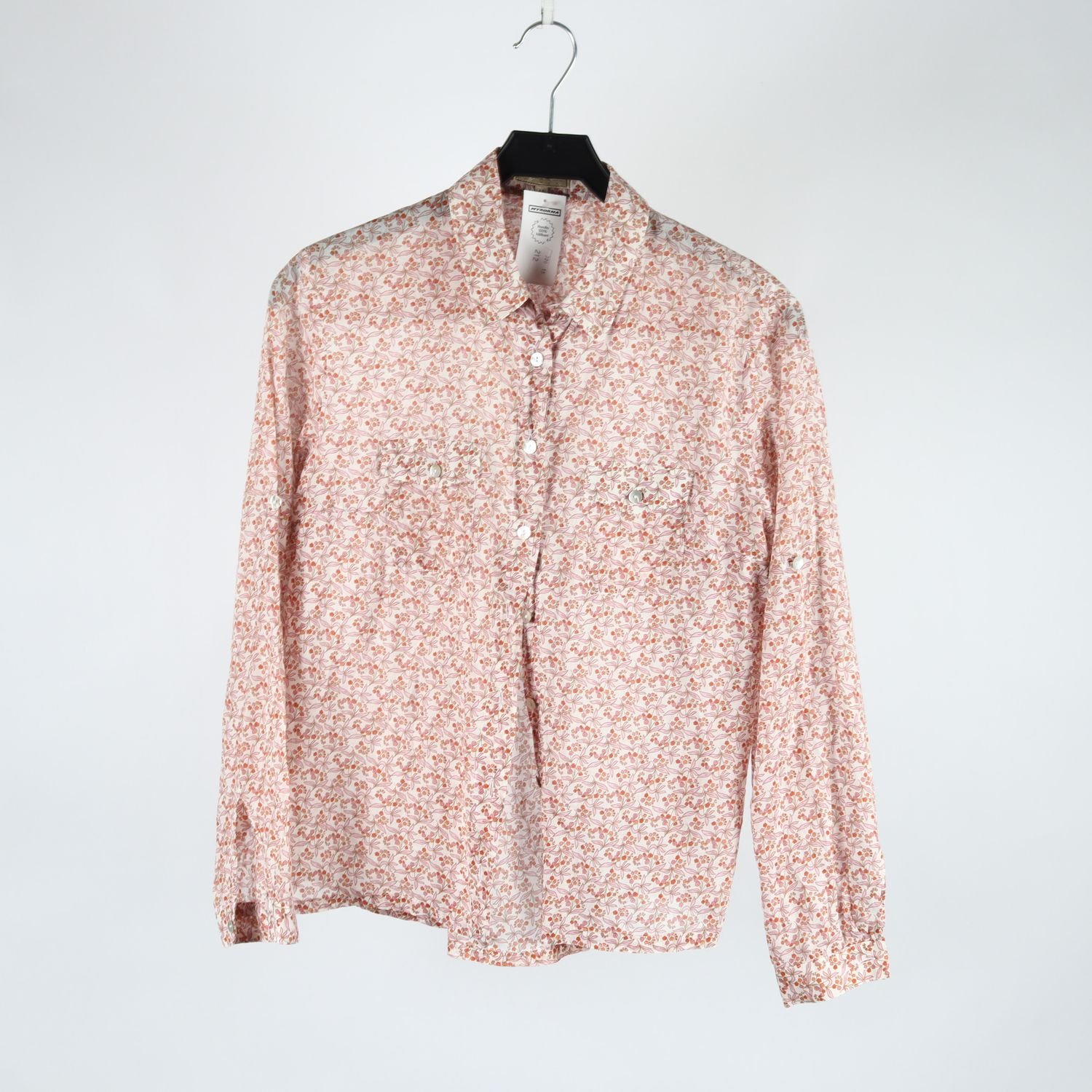 Blus Southern Cotton, rosa, vit, 44