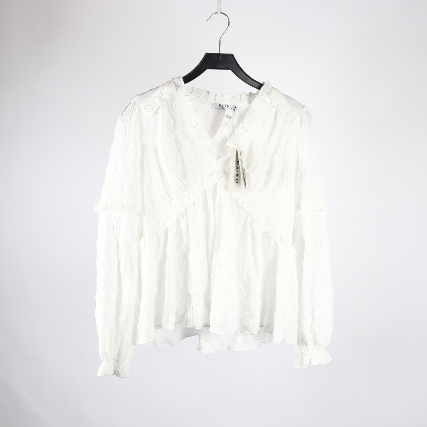 Blus, Na-Kd, vit, stl. 36