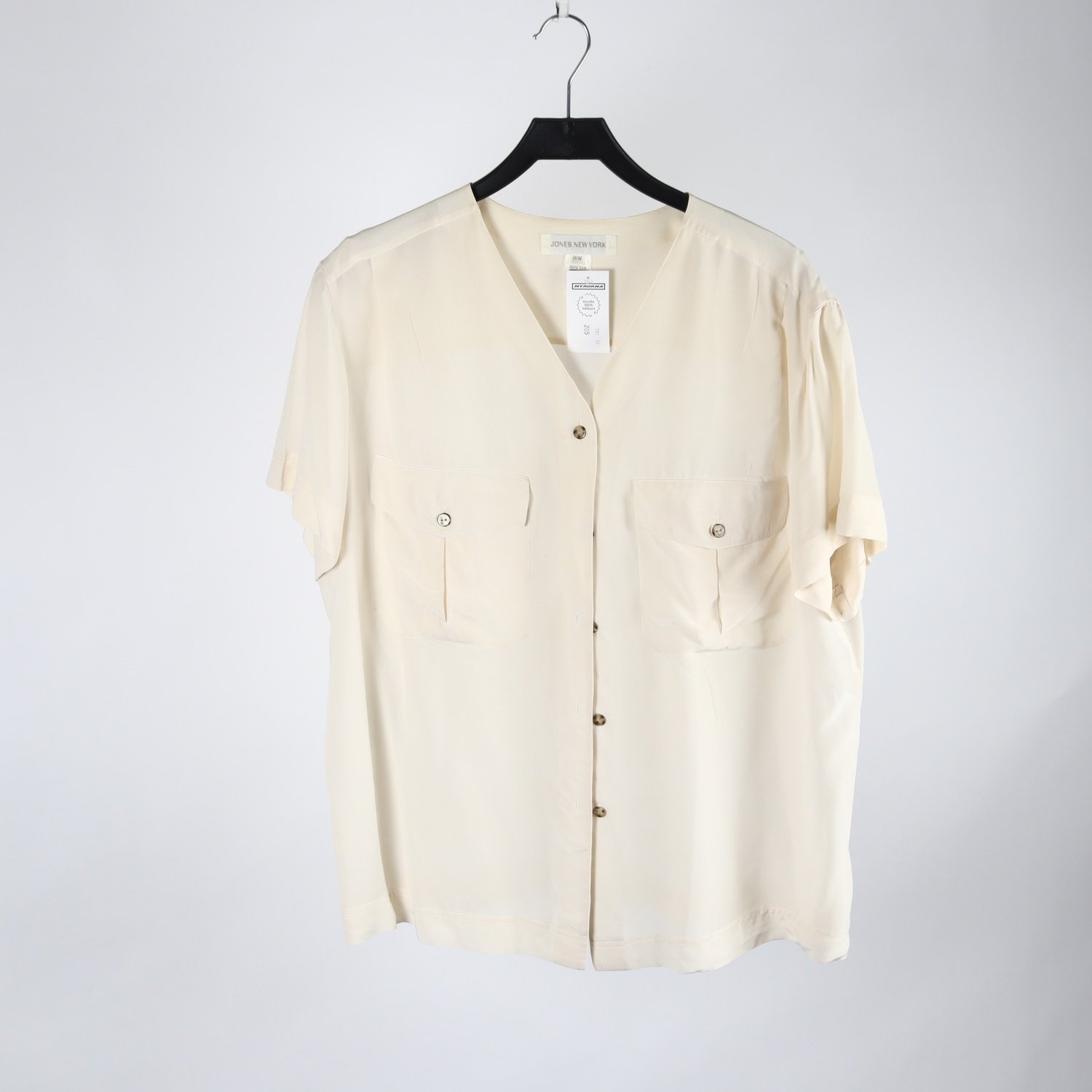 Blus, Jones New York, offwhite, silke, stl. XL