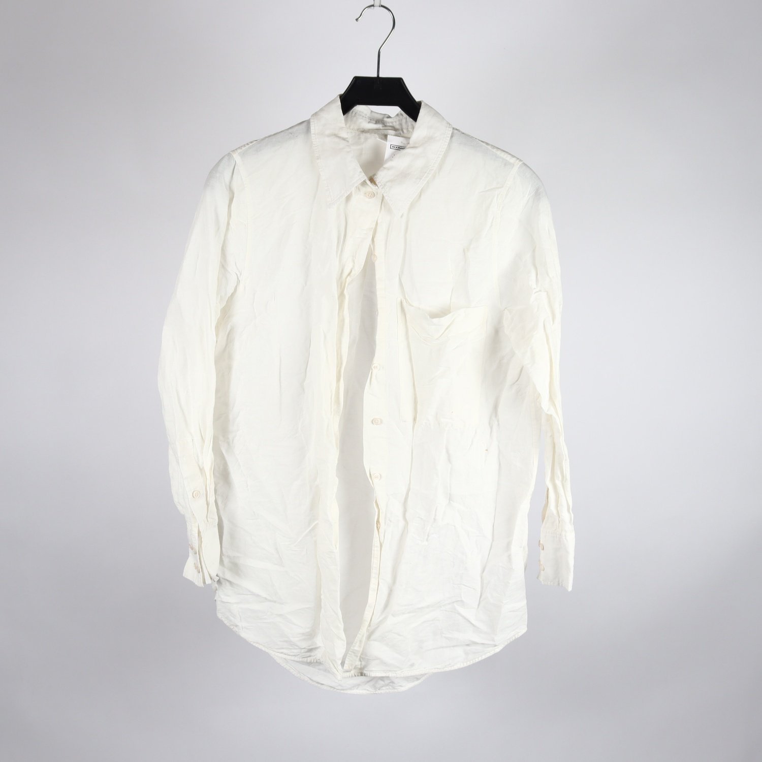 Blus, COS, vit, lin, bomull, stl. 36
